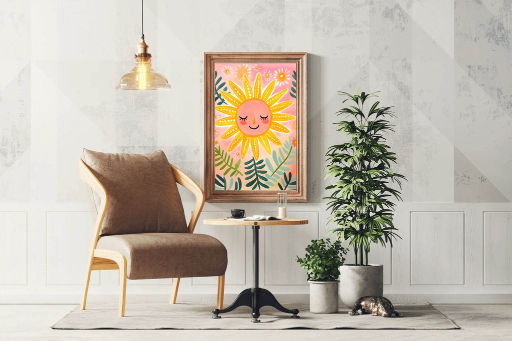 Watercolor Painting of Smiling Sun - beink online art store