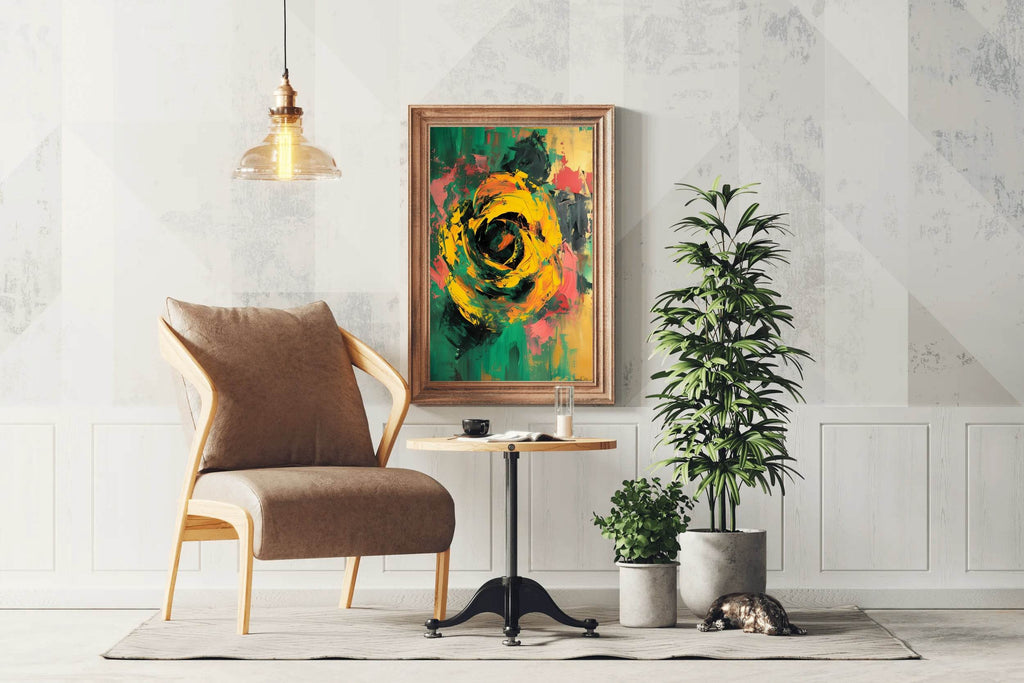 Yellow Rose Painting Wall Art - beink online art store