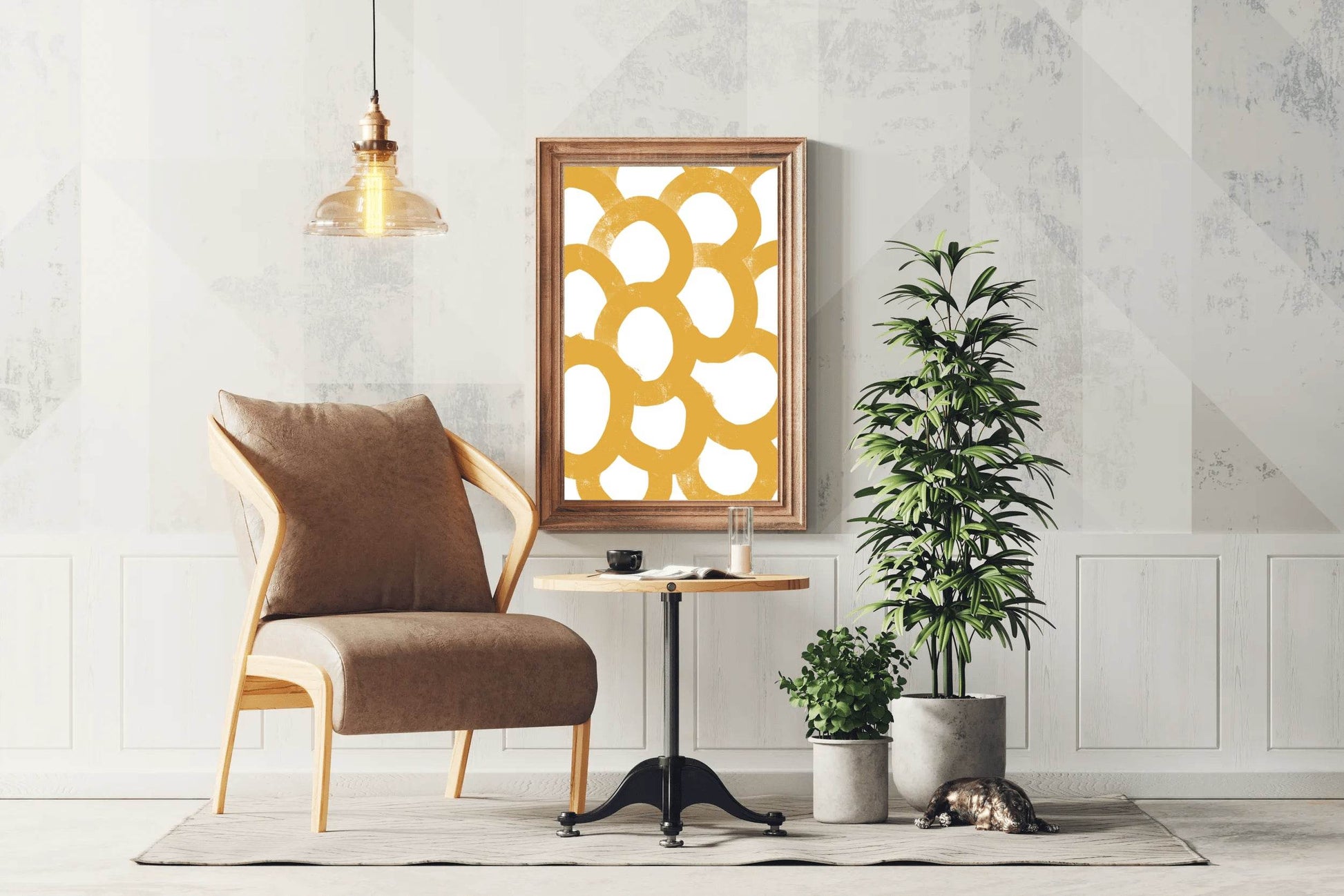 Yellow Contiguous Circles Wall Art - beink online art store