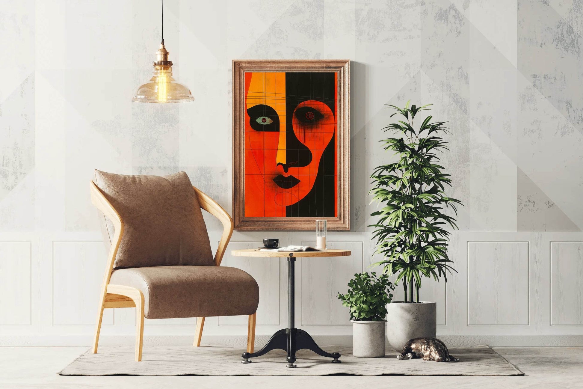 Orange Face Wall Art - beink online art store