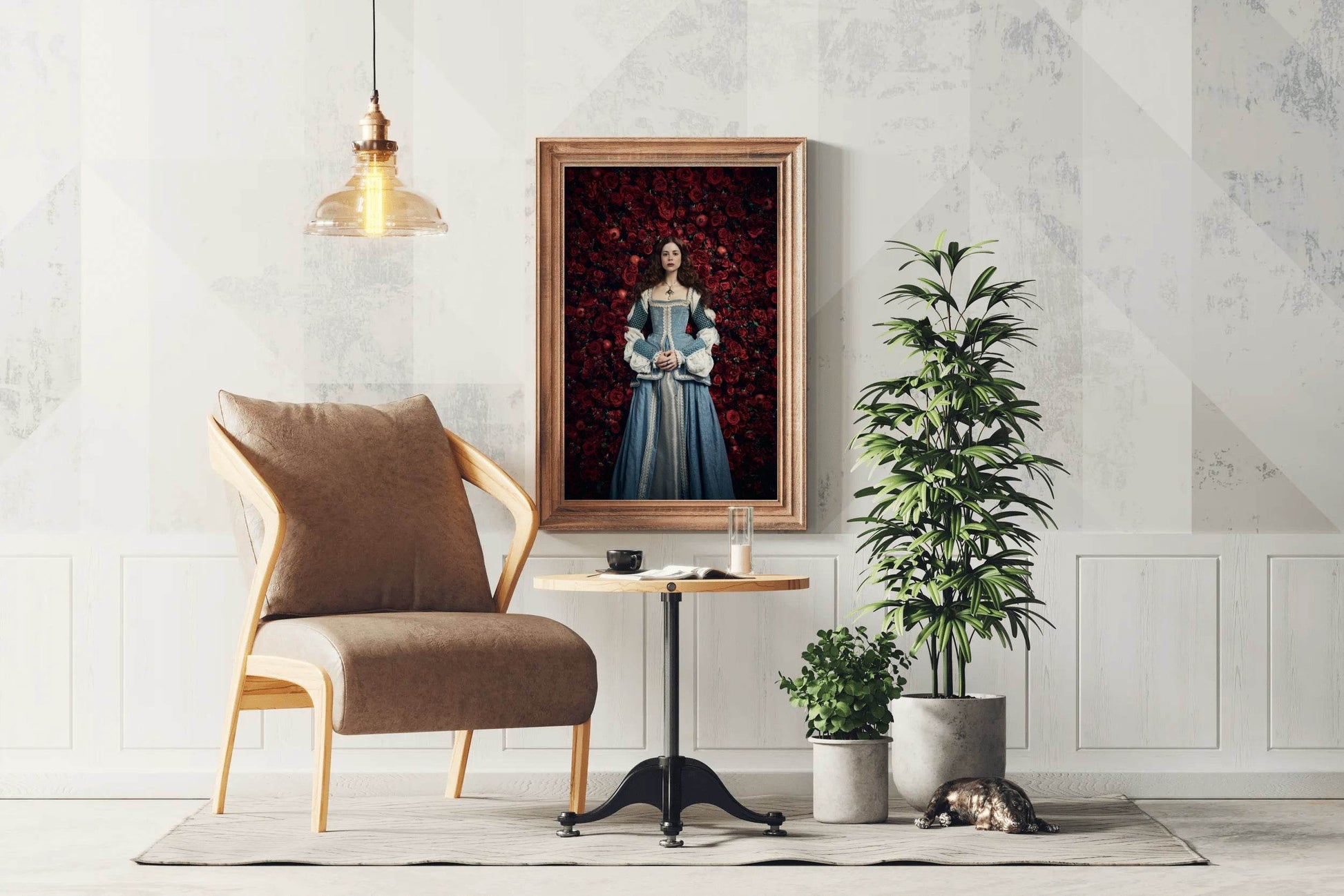 The Spanish Princess with Background Red Roses Wall Art - beink online art store