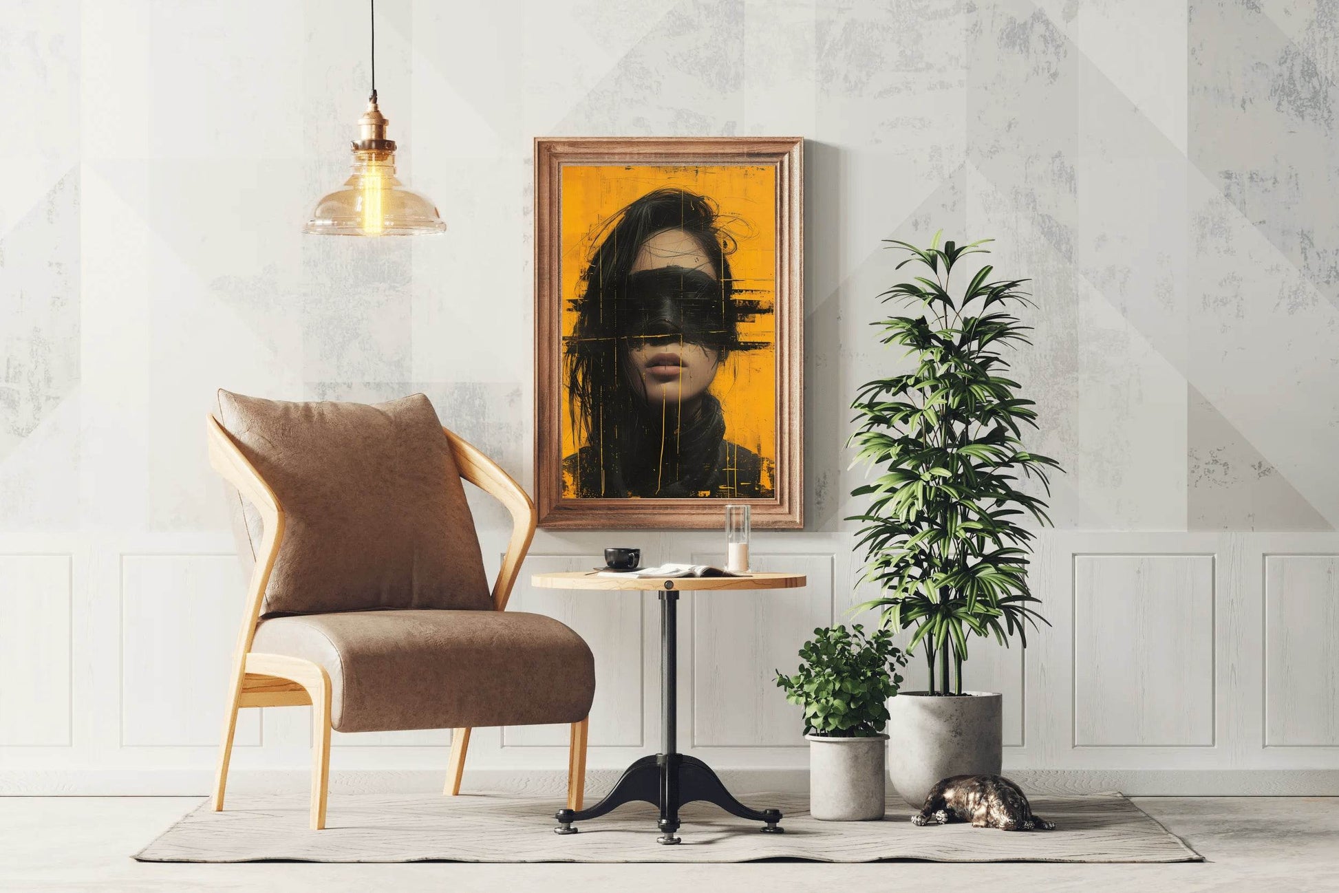 Drawing Girl With Closed Eyes Wall Art - beink online art store