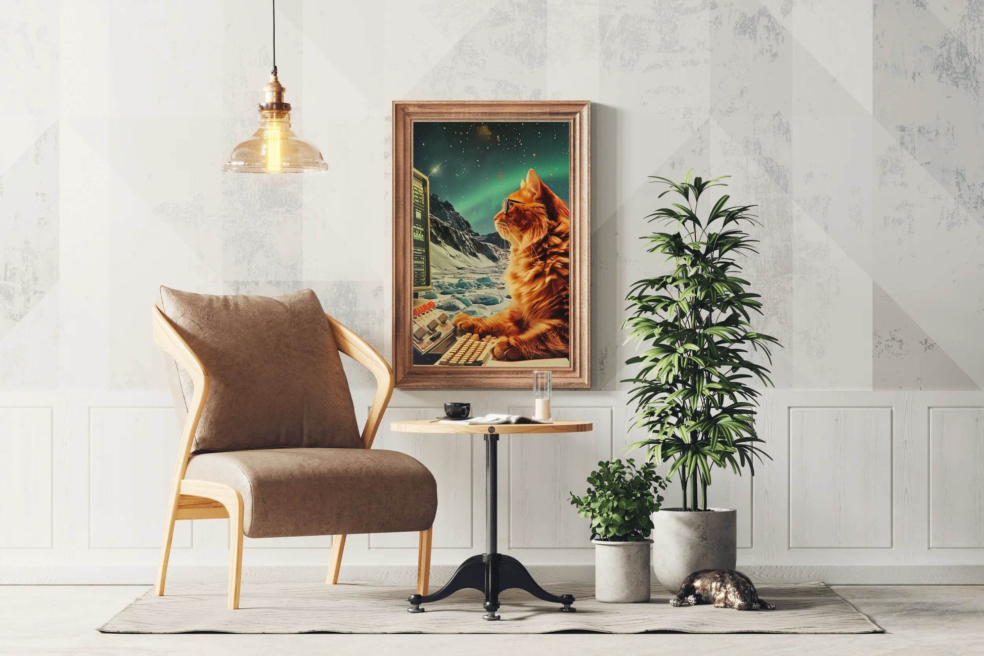 A Cat Watching The Computer Wall Art - beink online art store