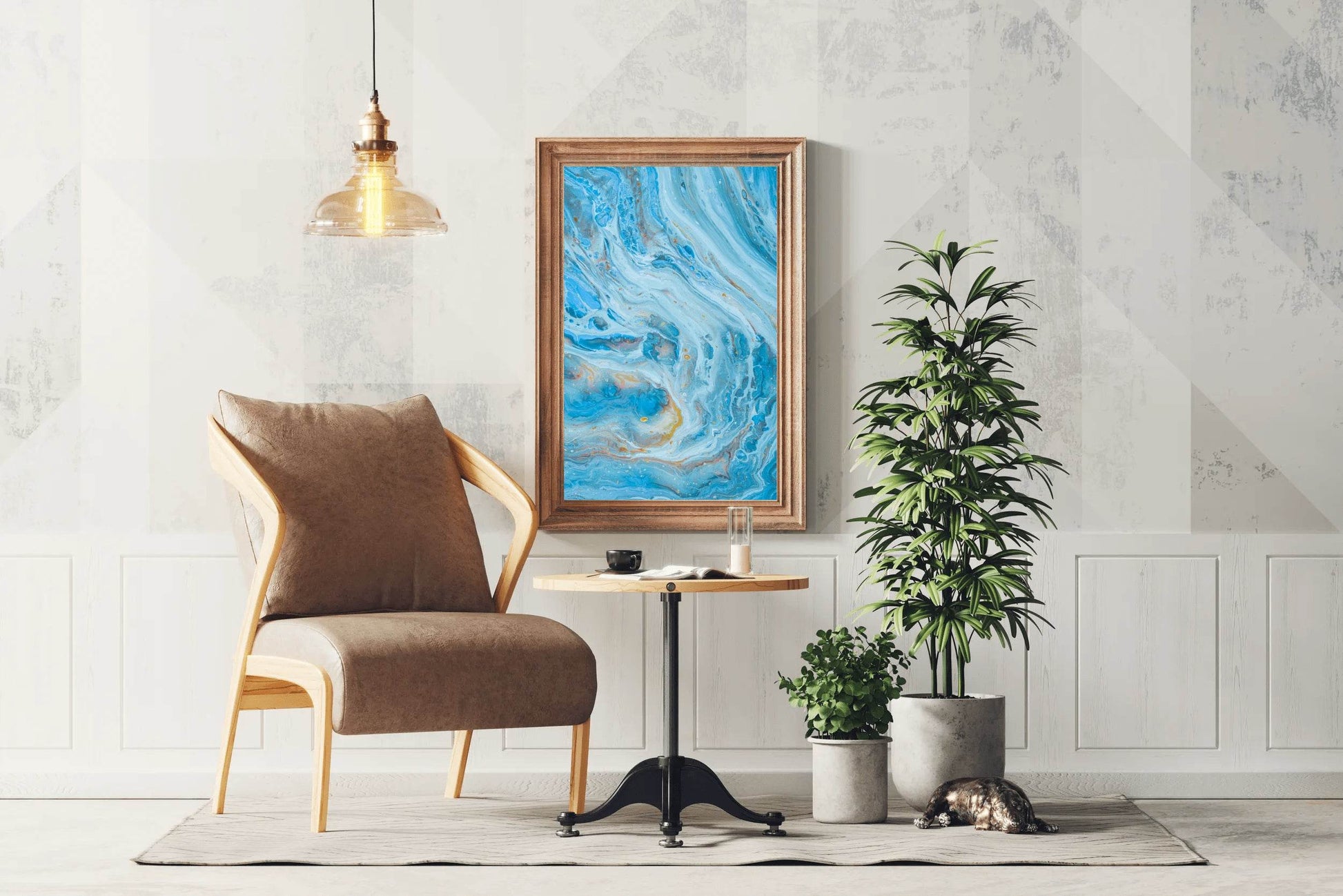 Waves View Brush Strokes Abstract Wall Art - beink online art store