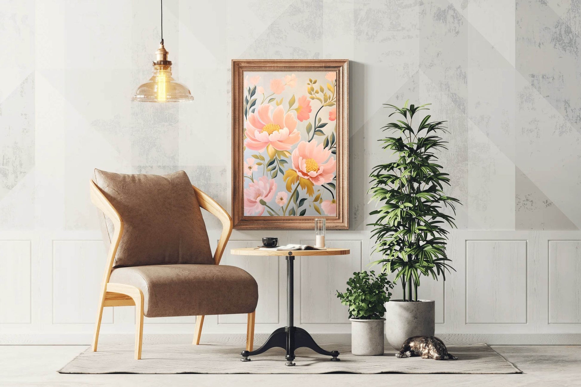 Pastel Painting Of Pink Flowers - beink online art store
