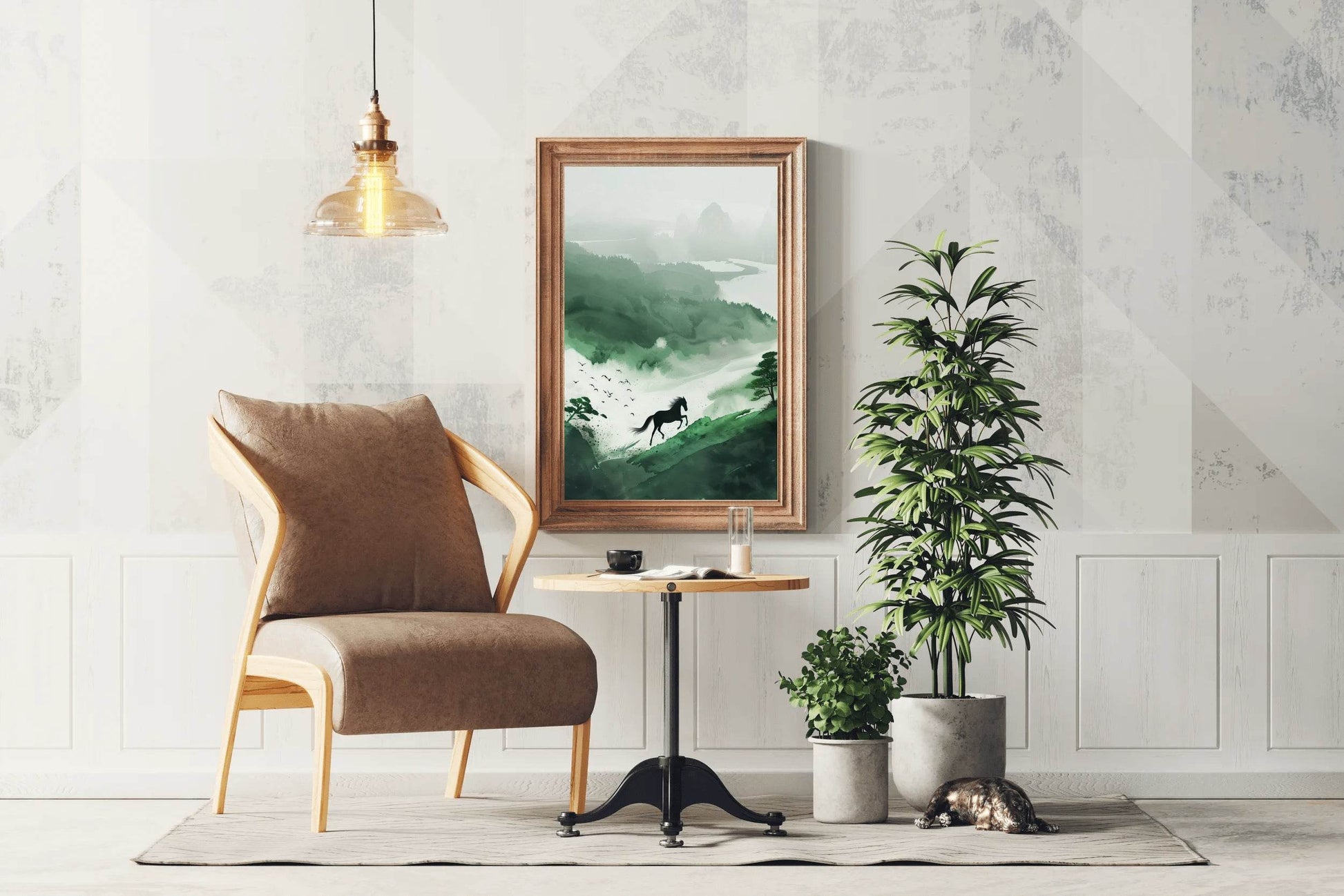Painting Black Horse In The Forest Wall Art - beink online art store