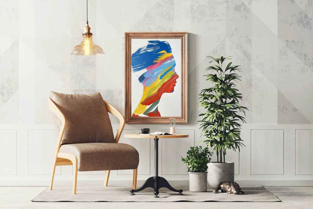 Color Portrait Of A Human Head Wall Art - beink online art store