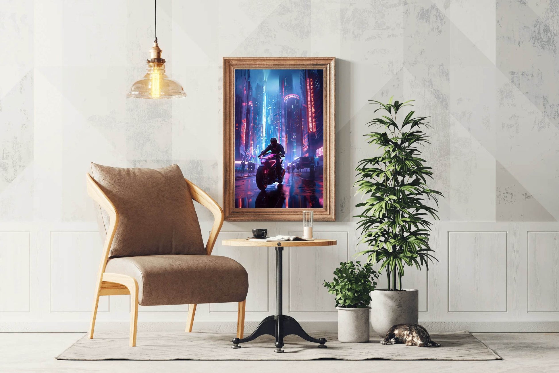 Purple Motorcycle Wall Art - beink online art store