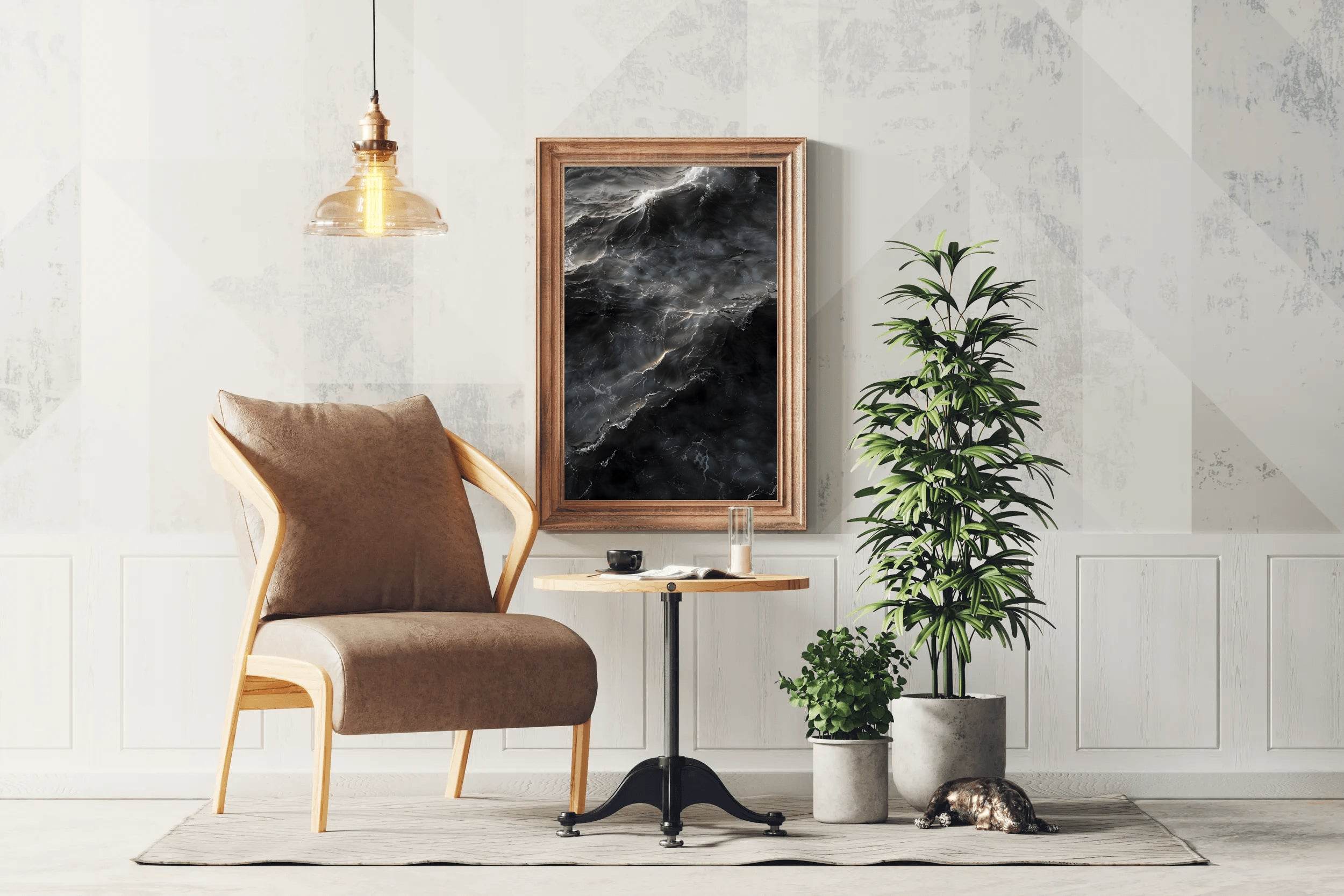 Choppy Water Black and White Wall Art - beink online art store