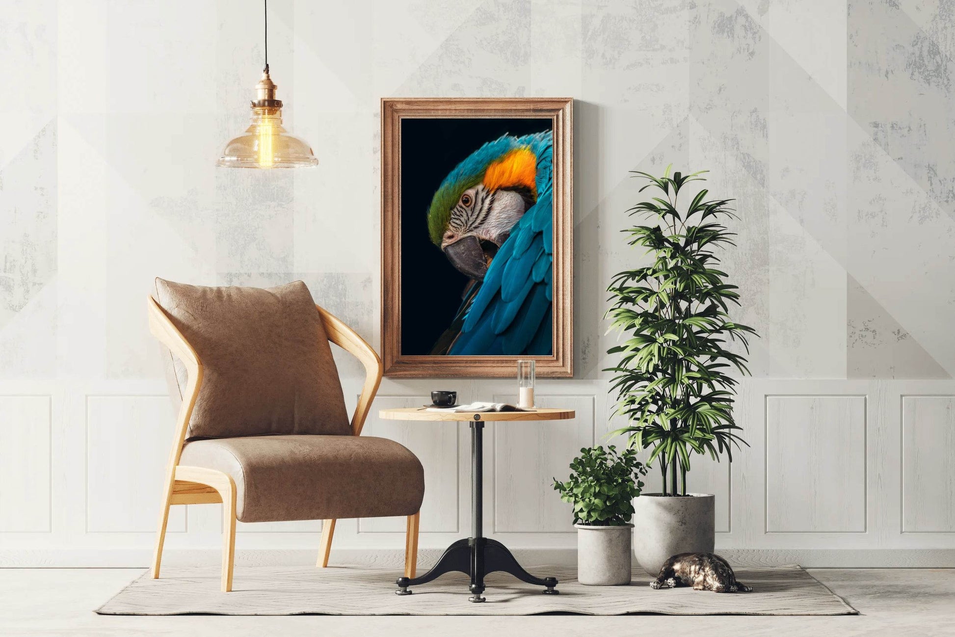 Closeup of Macaw Bird Wall Art - beink online art store