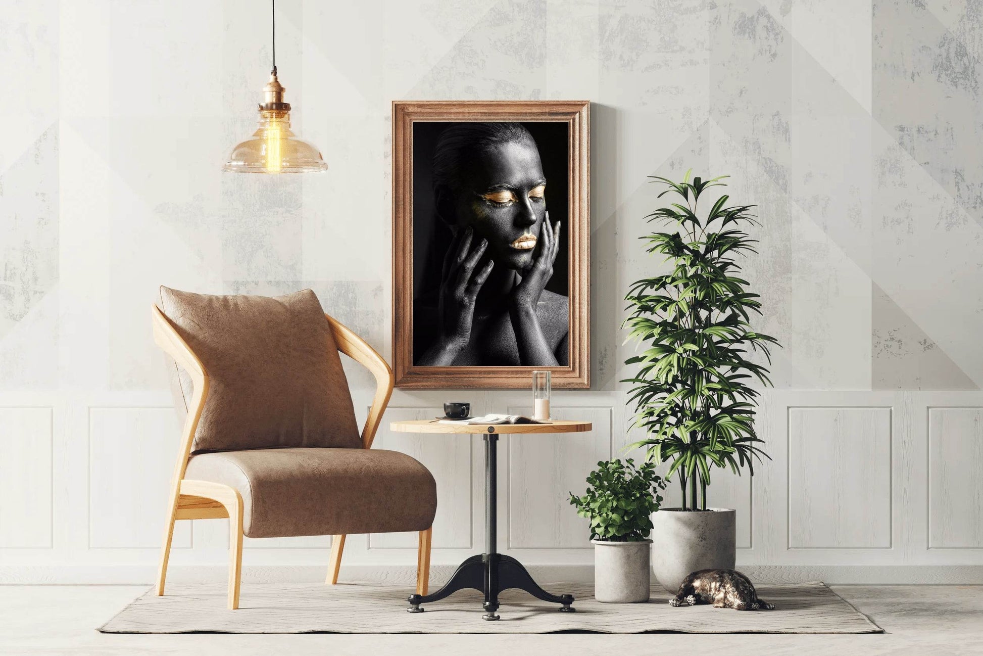 Black Face With Golden Eyes Wall Art - beink online art store