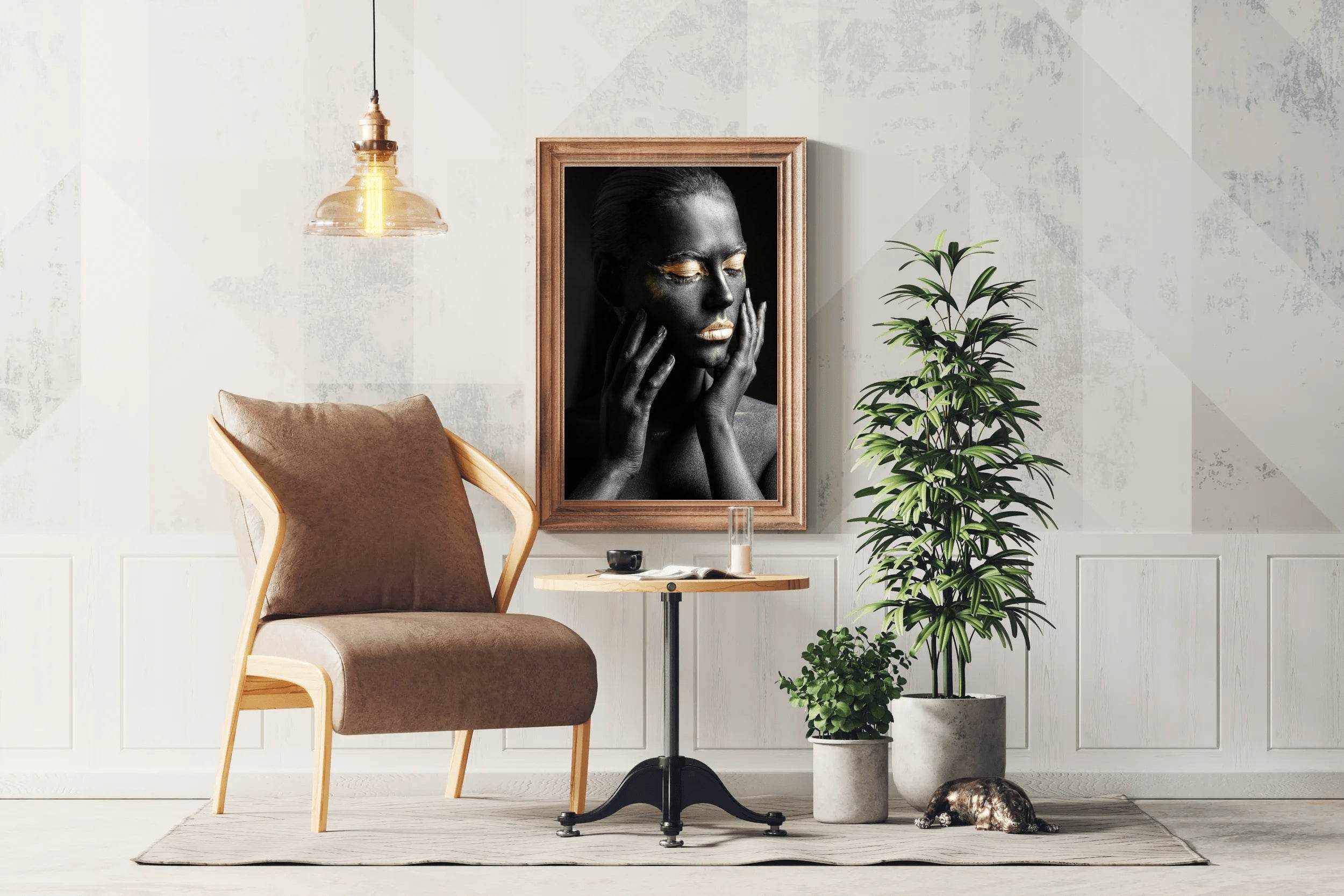 Black Face With Golden Eyes Wall Art - beink online art store