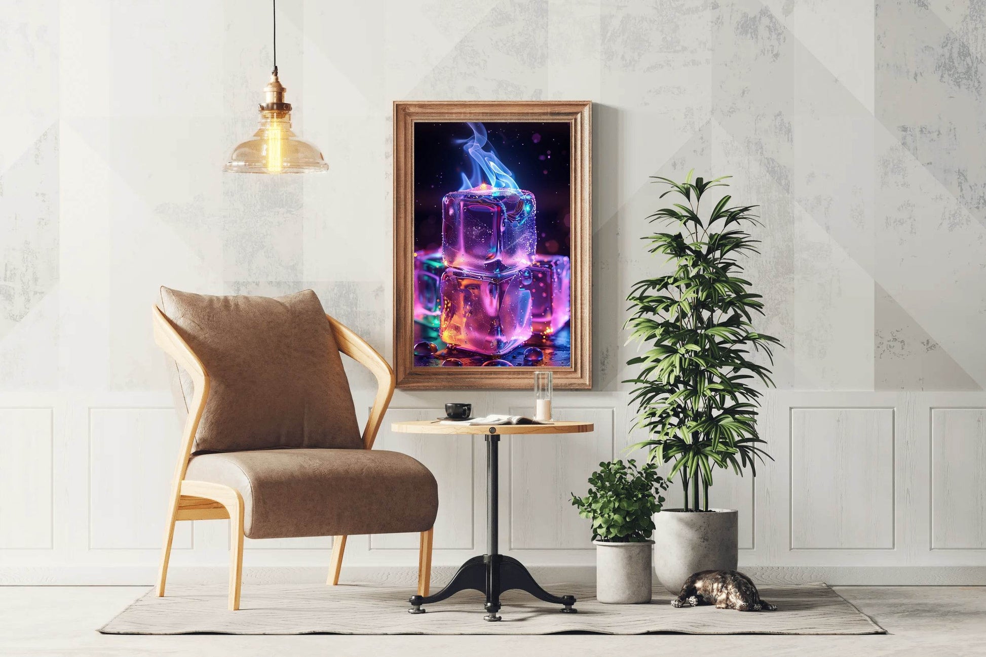 Fire Ice Cube Wall Art - beink online art store
