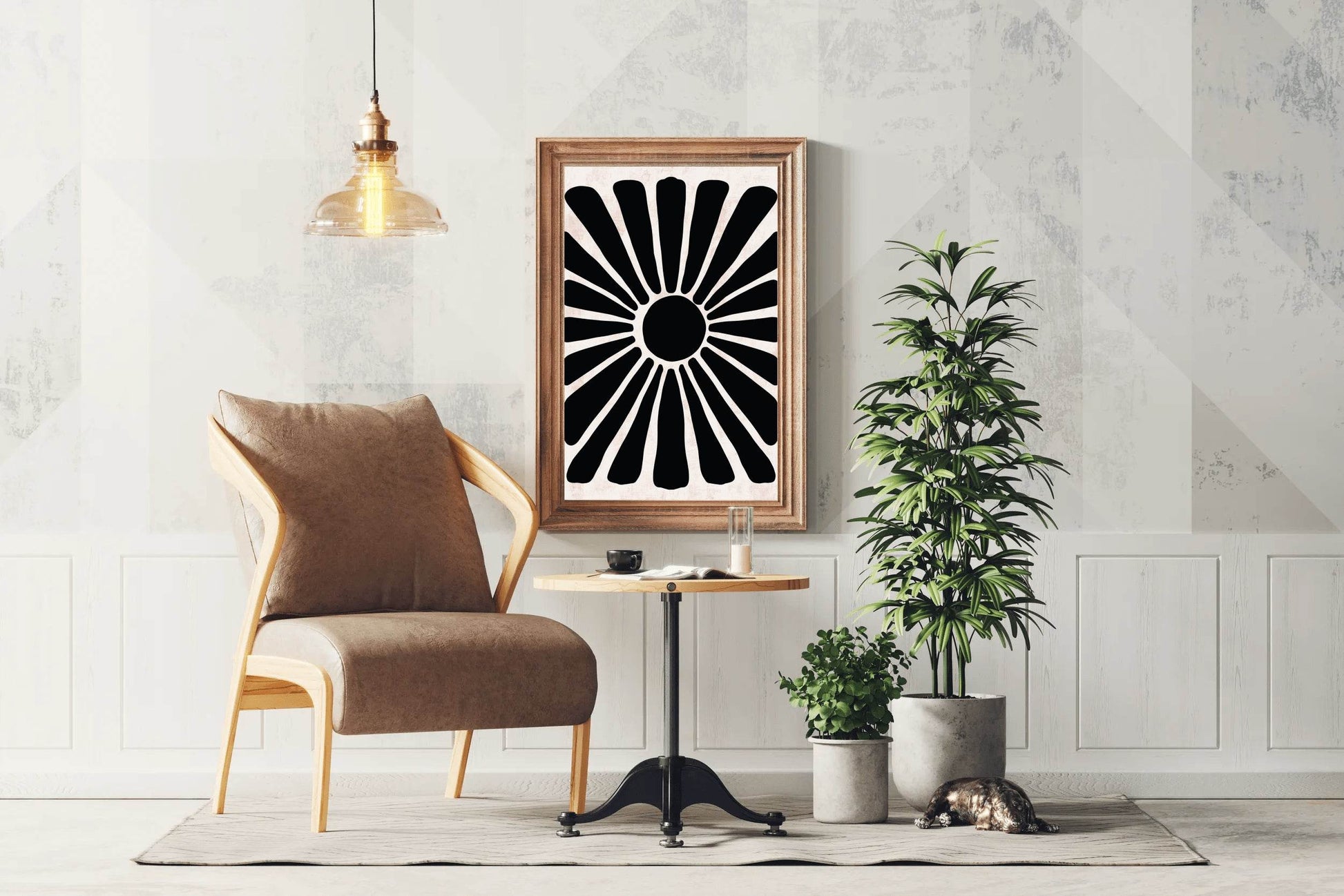 Dark Hawaiian Flower Wall Art - beink online art store