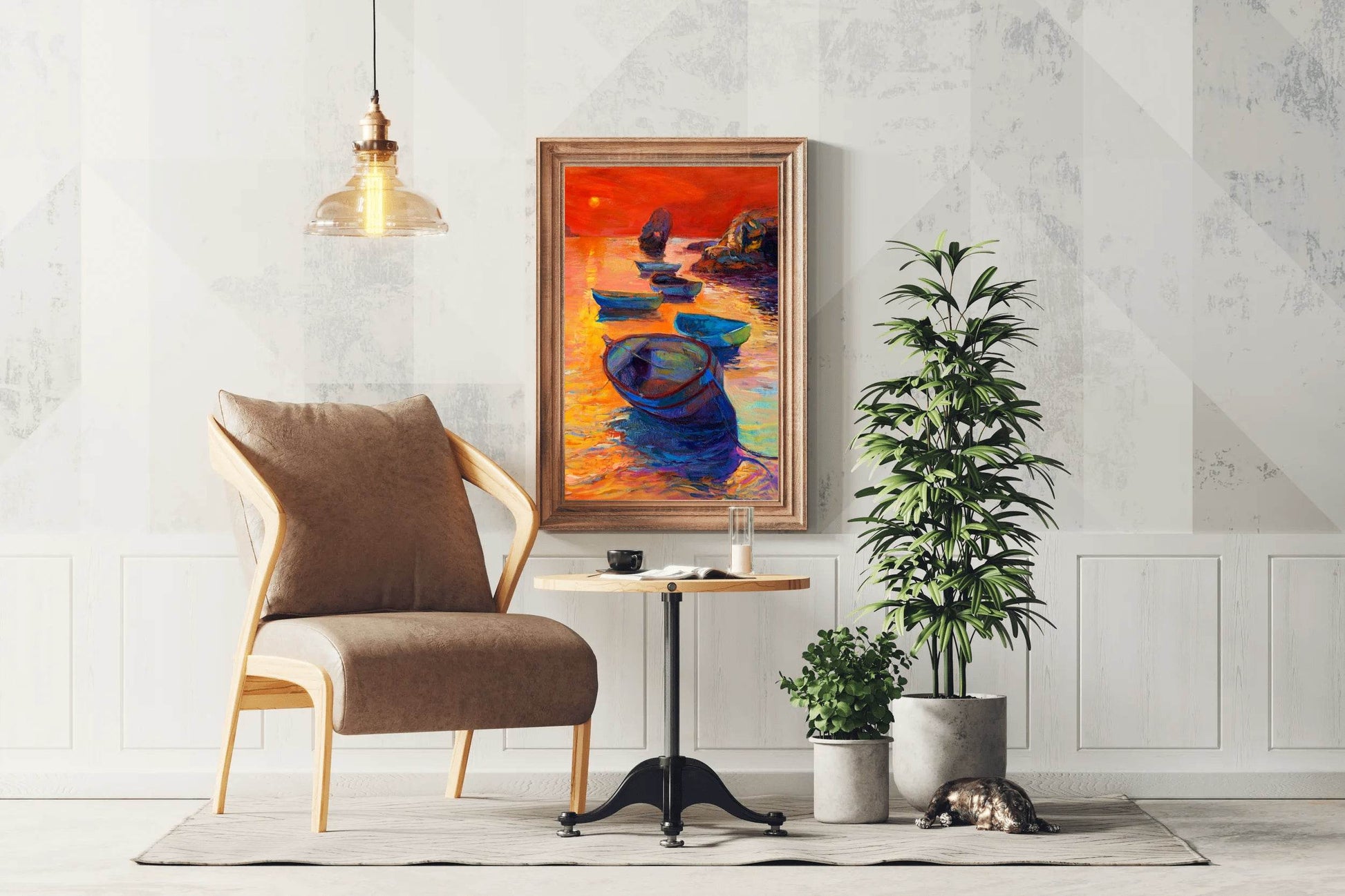 Small Boats at Sunset Wall Art - beink online art store