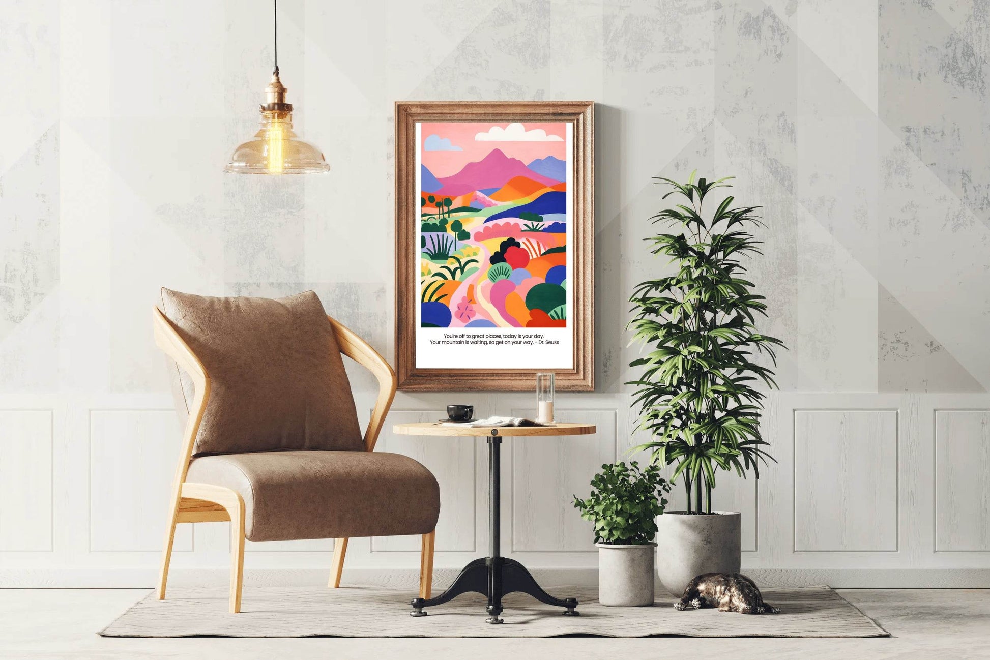 Colorful Painting of The Mountain Path Art - beink online art store