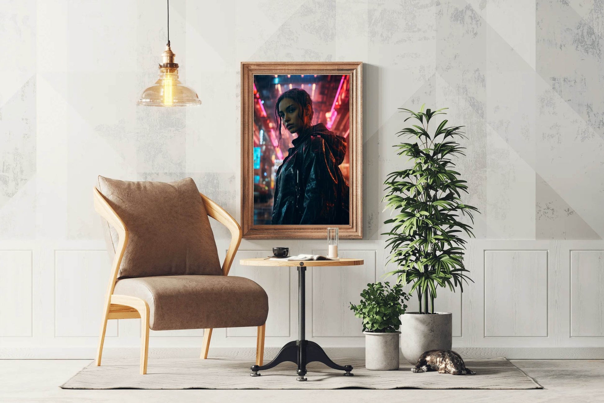 Cyberpunk Female Warrior Wall Art - beink online art store