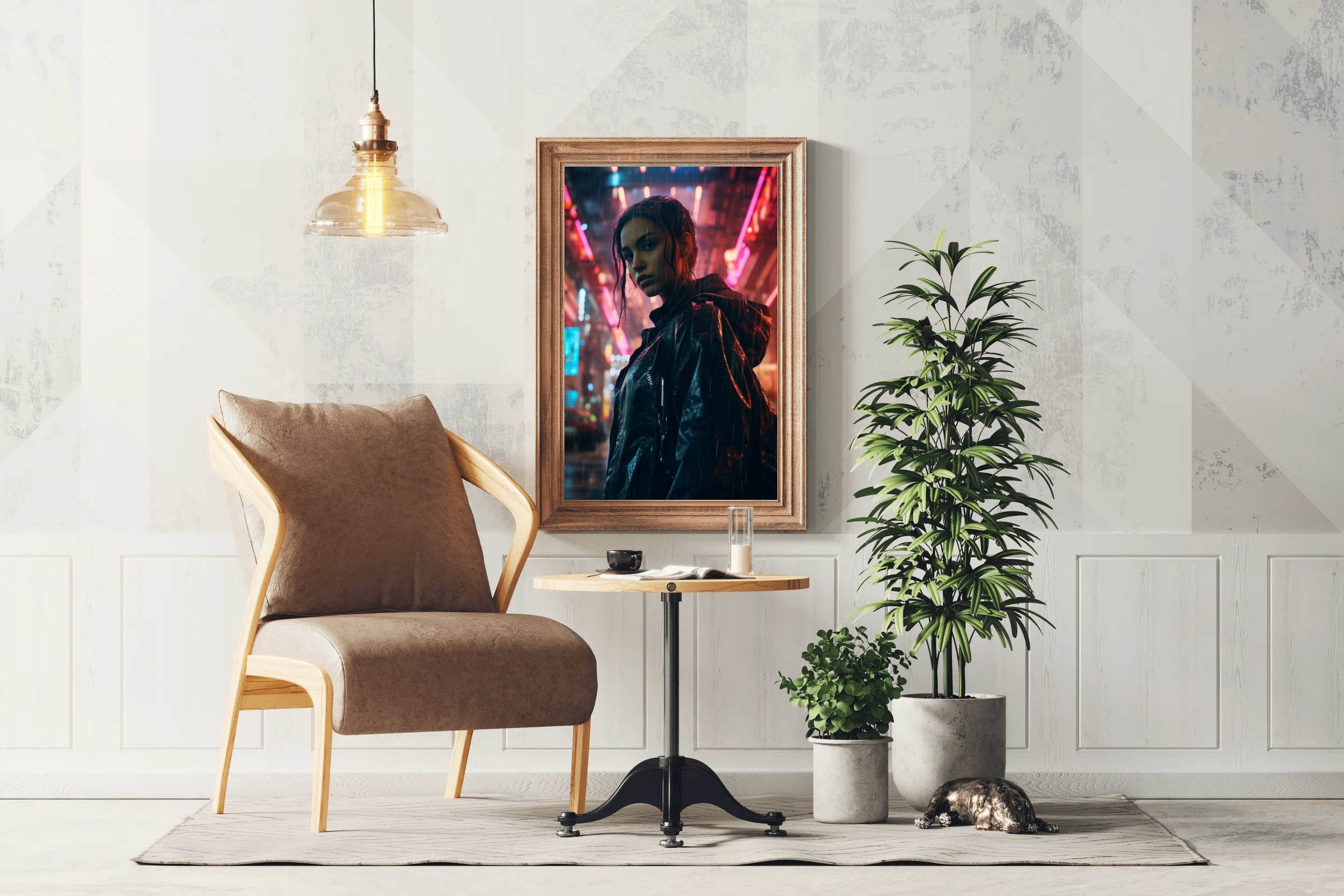 Cyberpunk Female Warrior Wall Art - beink online art store