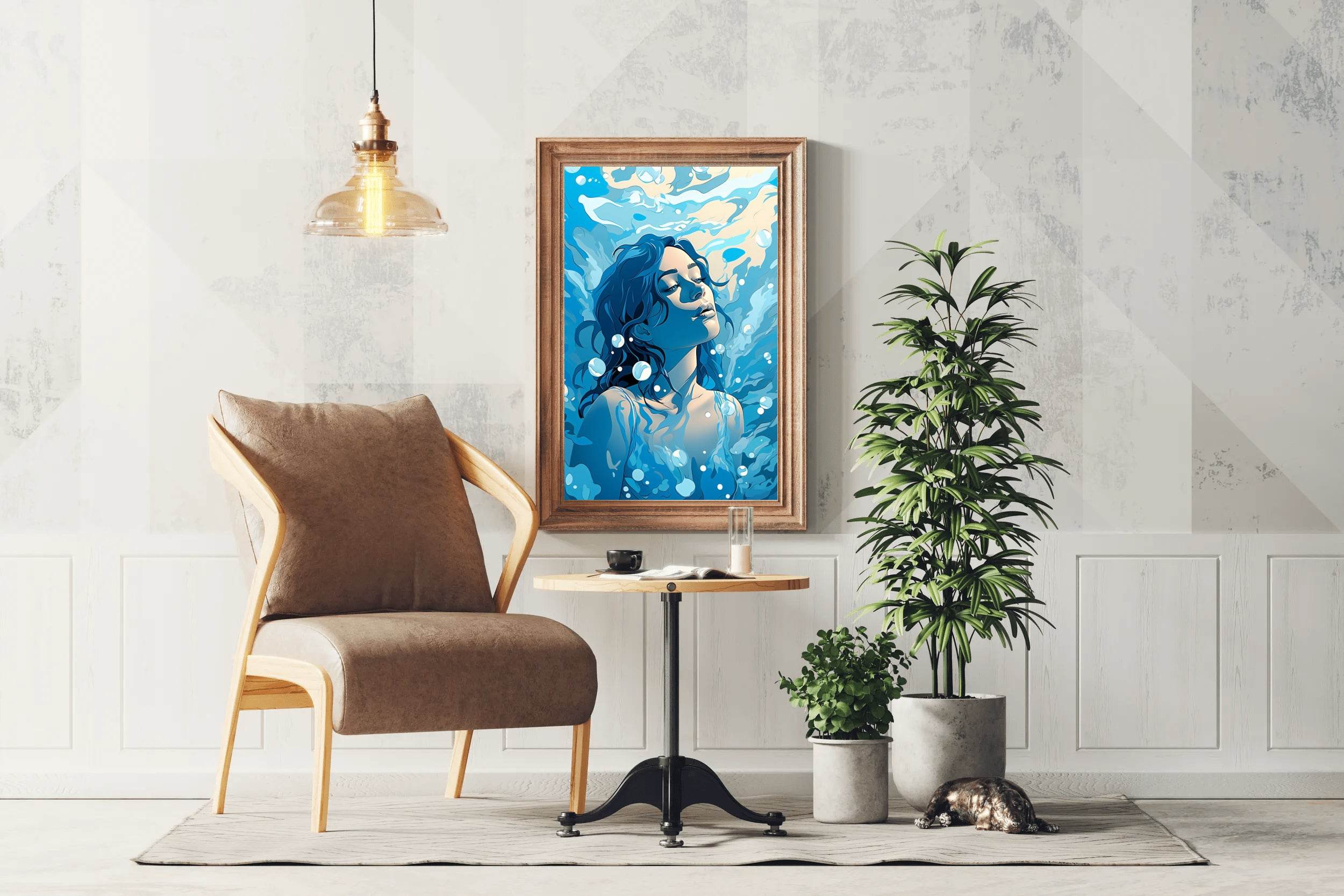 Girl Underwater Anime Wall Art - beink online art store