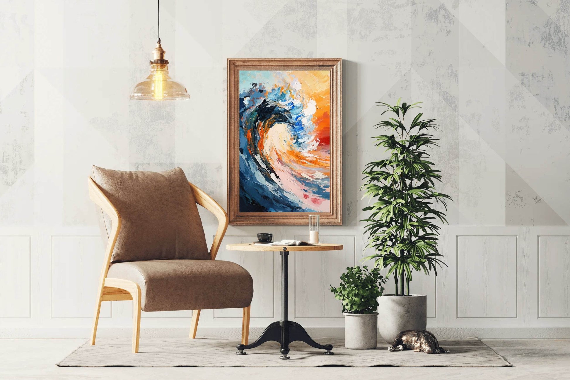 Watercolor Painting of Sea Waves Wall Art - beink online art store