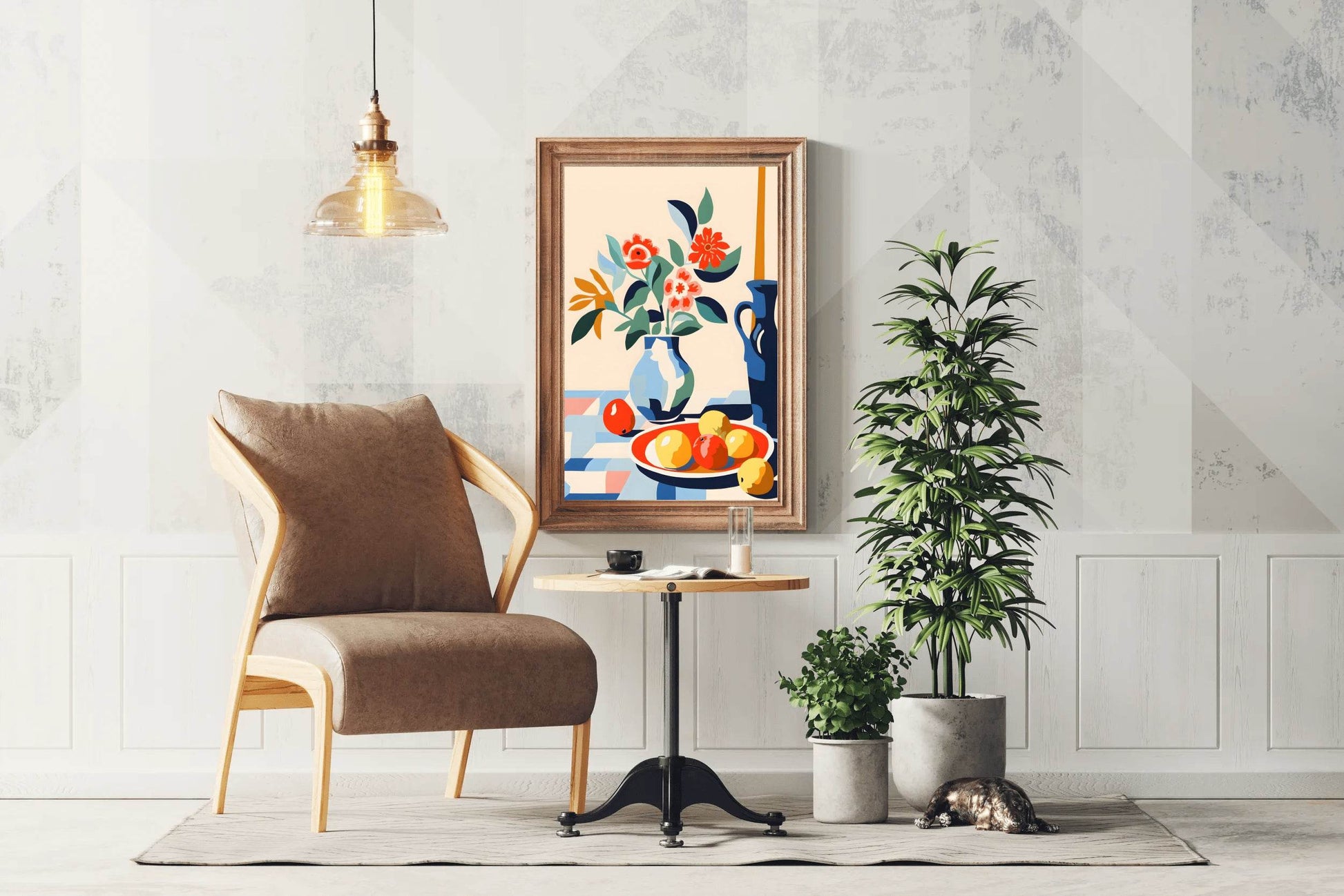 Painting a Fruit Plate Next To a Vase - beink online art store