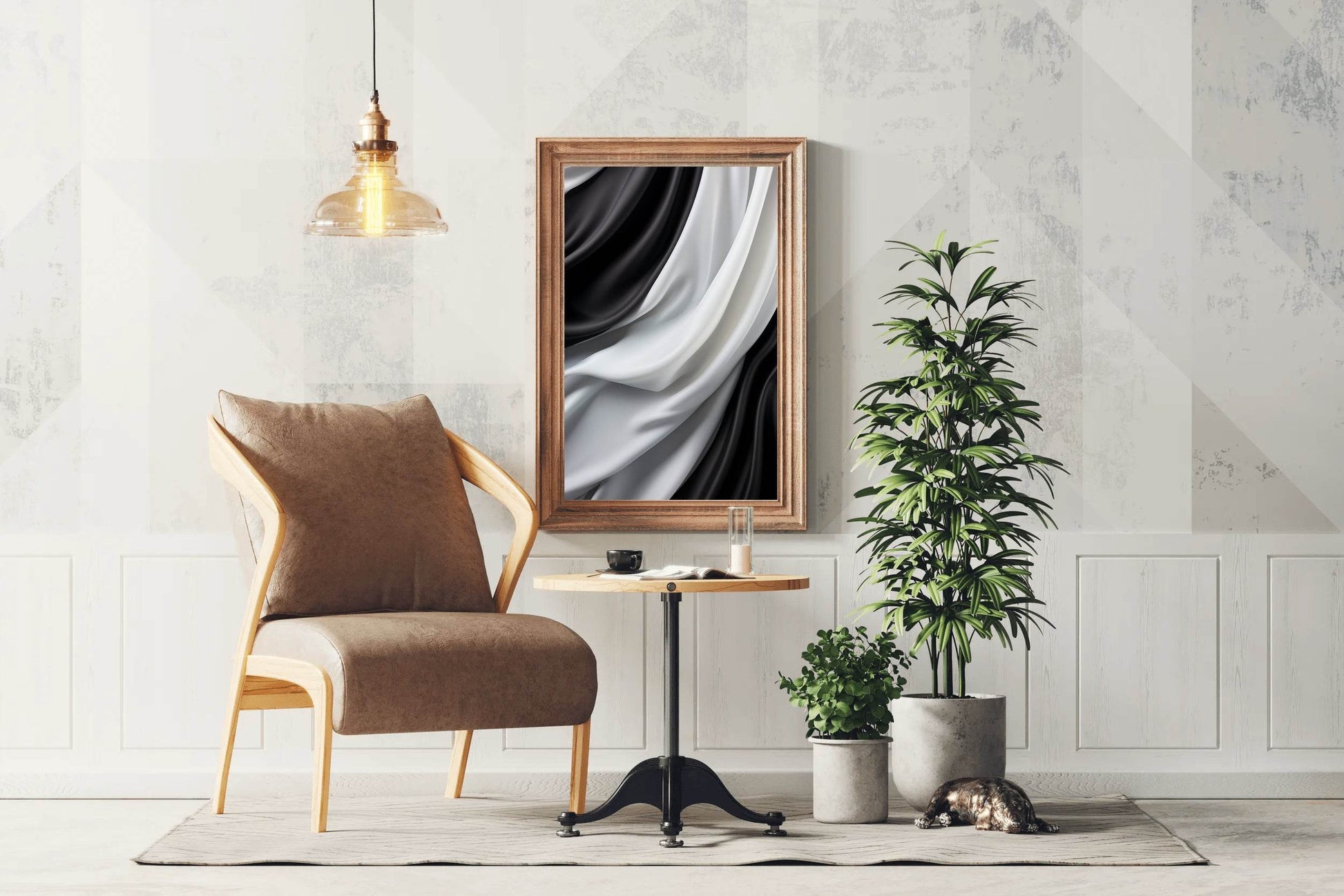 Curtains Black & White Wall Art - beink online art store