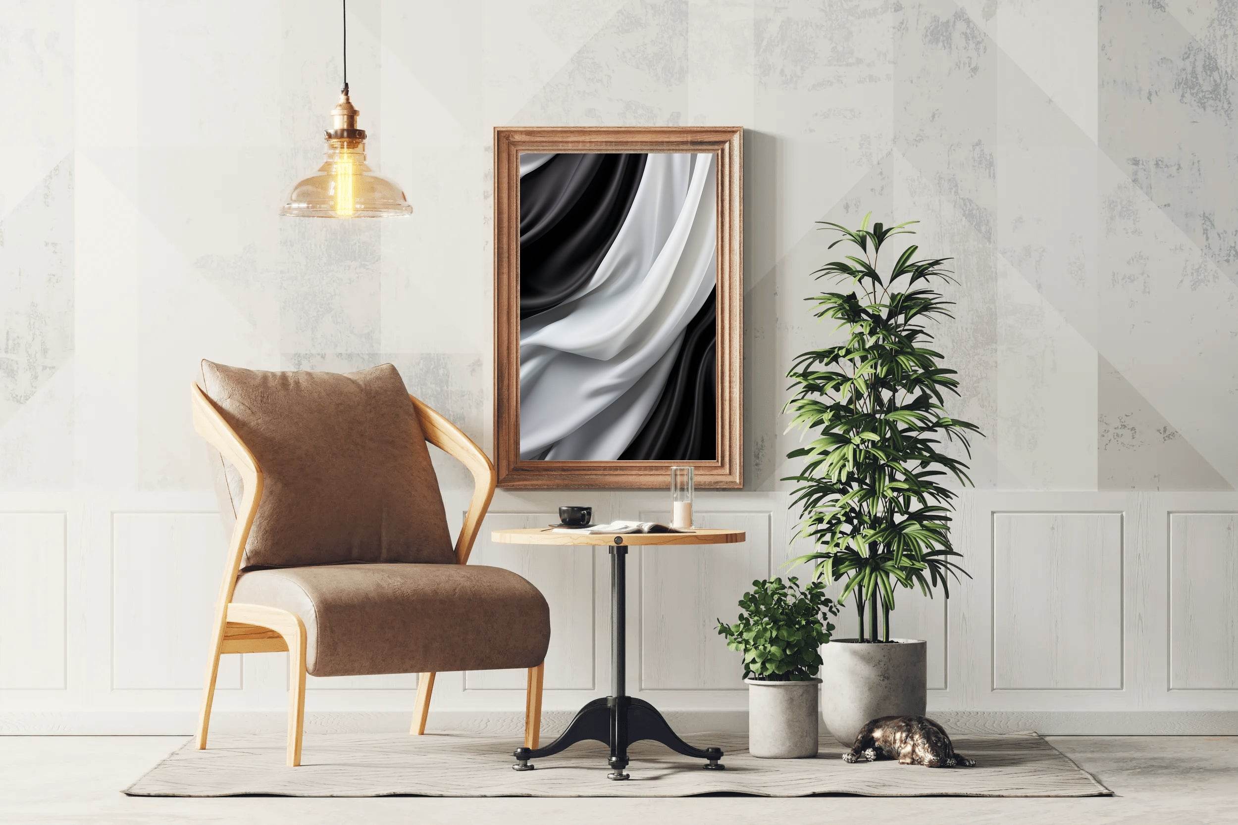 Curtains Black & White Wall Art - beink online art store