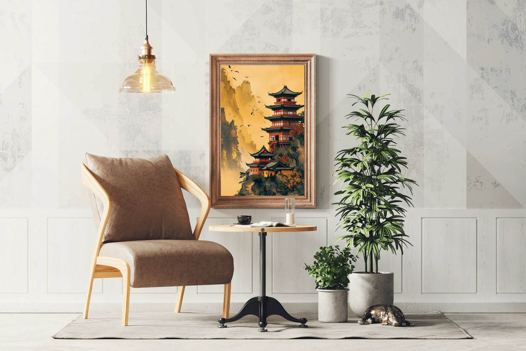 Chinese Temple Painting Wall Art - beink online art store