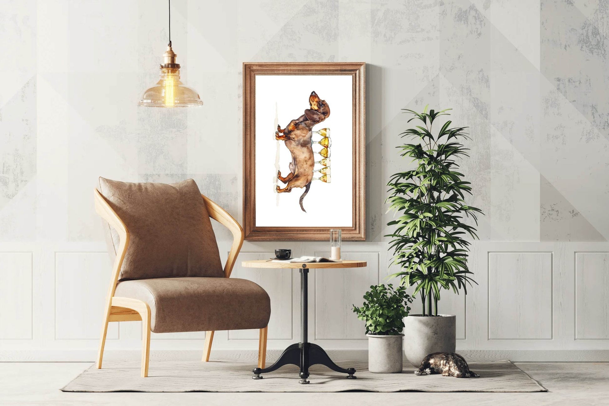 Dog Design Wine Table Wall Art - beink online art store