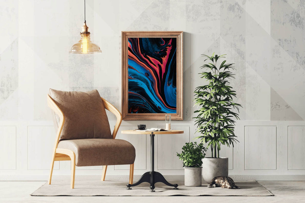Long Run Broad Dark Colors Oil Paint Abstrat Wall Art - beink online art store