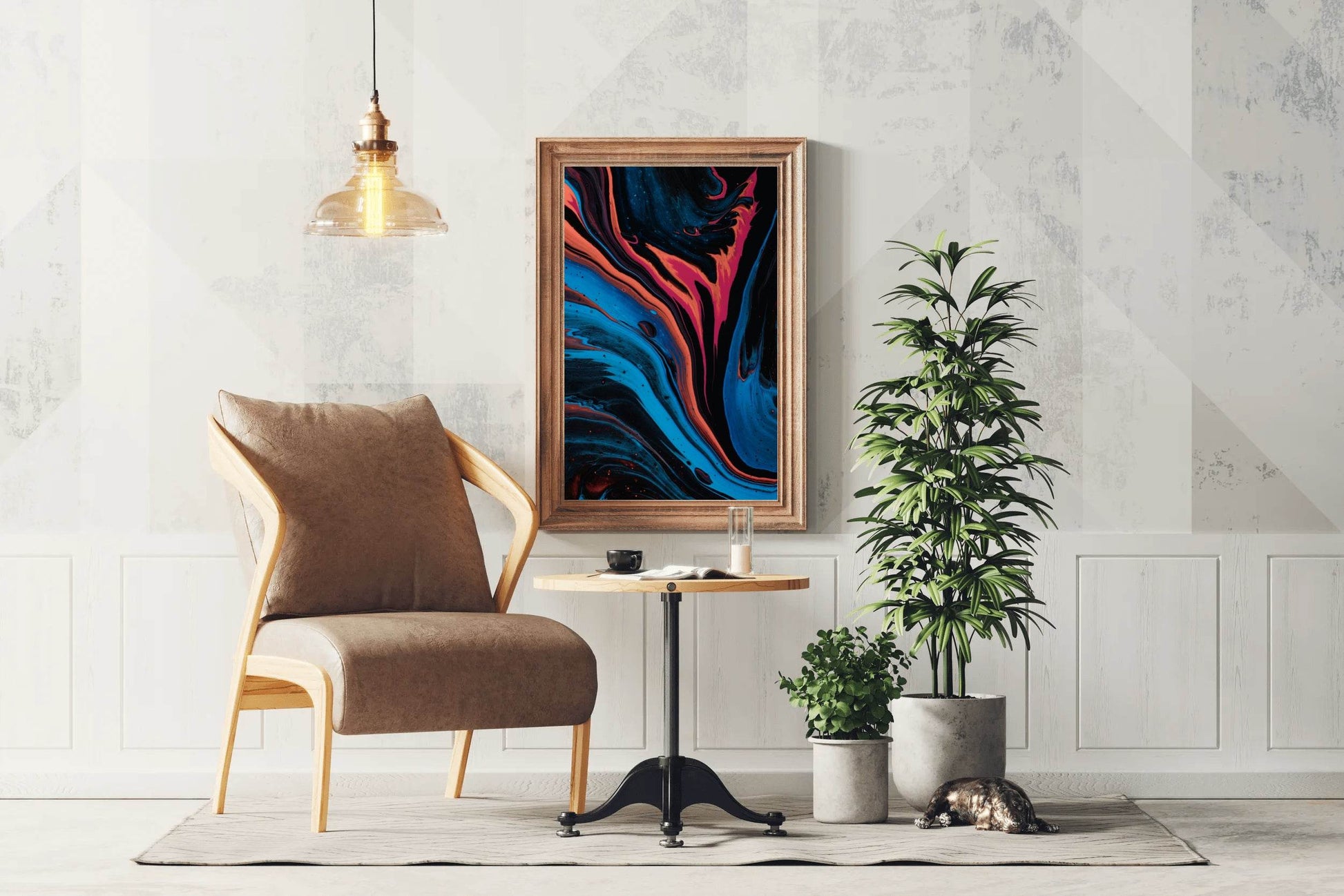 Long Run Broad Dark Colors Oil Paint Abstrat Wall Art - beink online art store