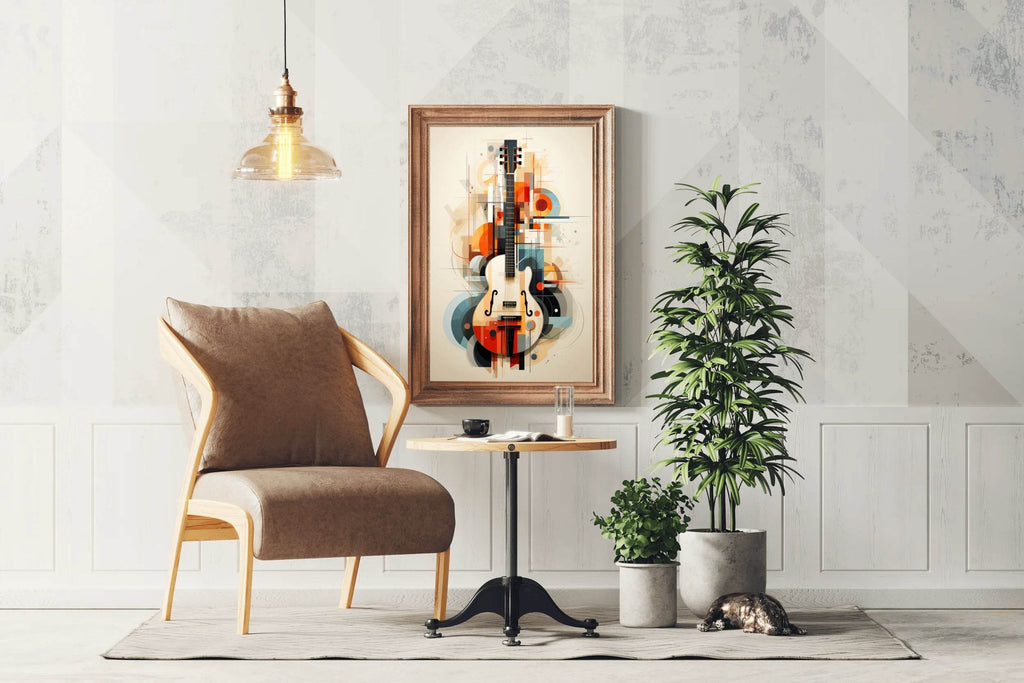 Guitar With Graphic Design Wall Art - beink online art store