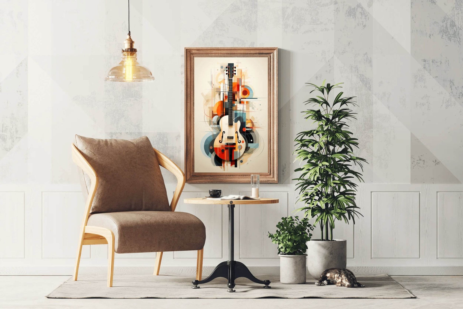 Guitar With Graphic Design Wall Art - beink online art store