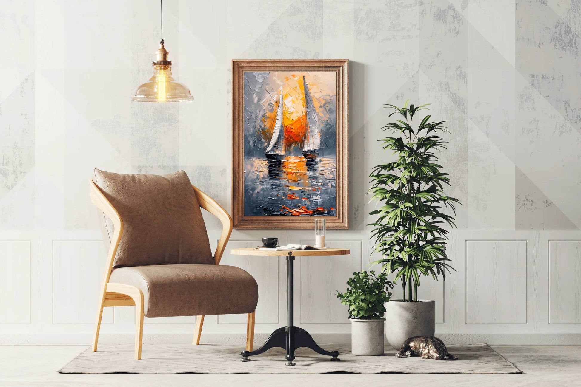 Oil Painting of Yacht Wall Art - beink online art store