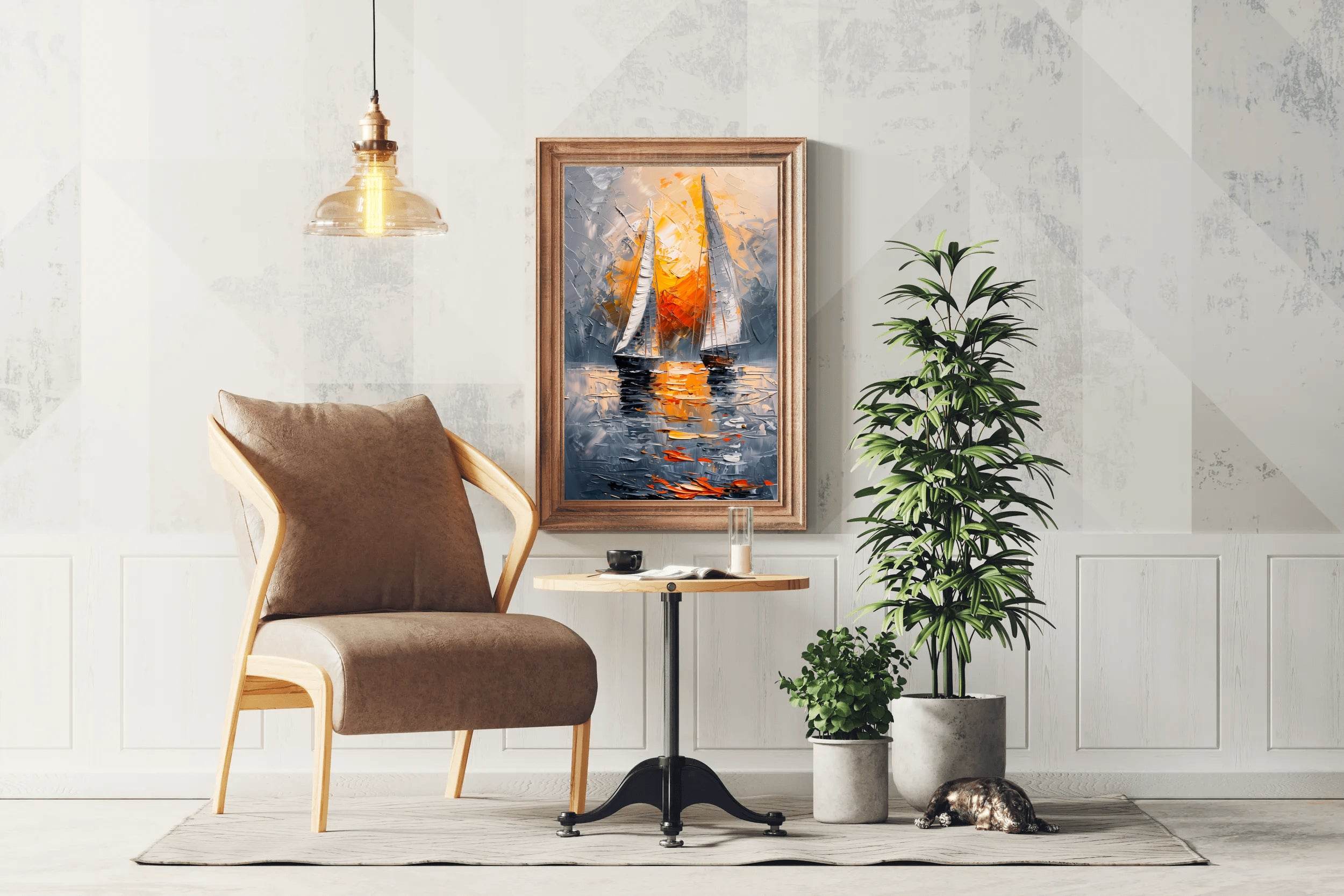 Oil Painting of Yacht Wall Art - beink online art store