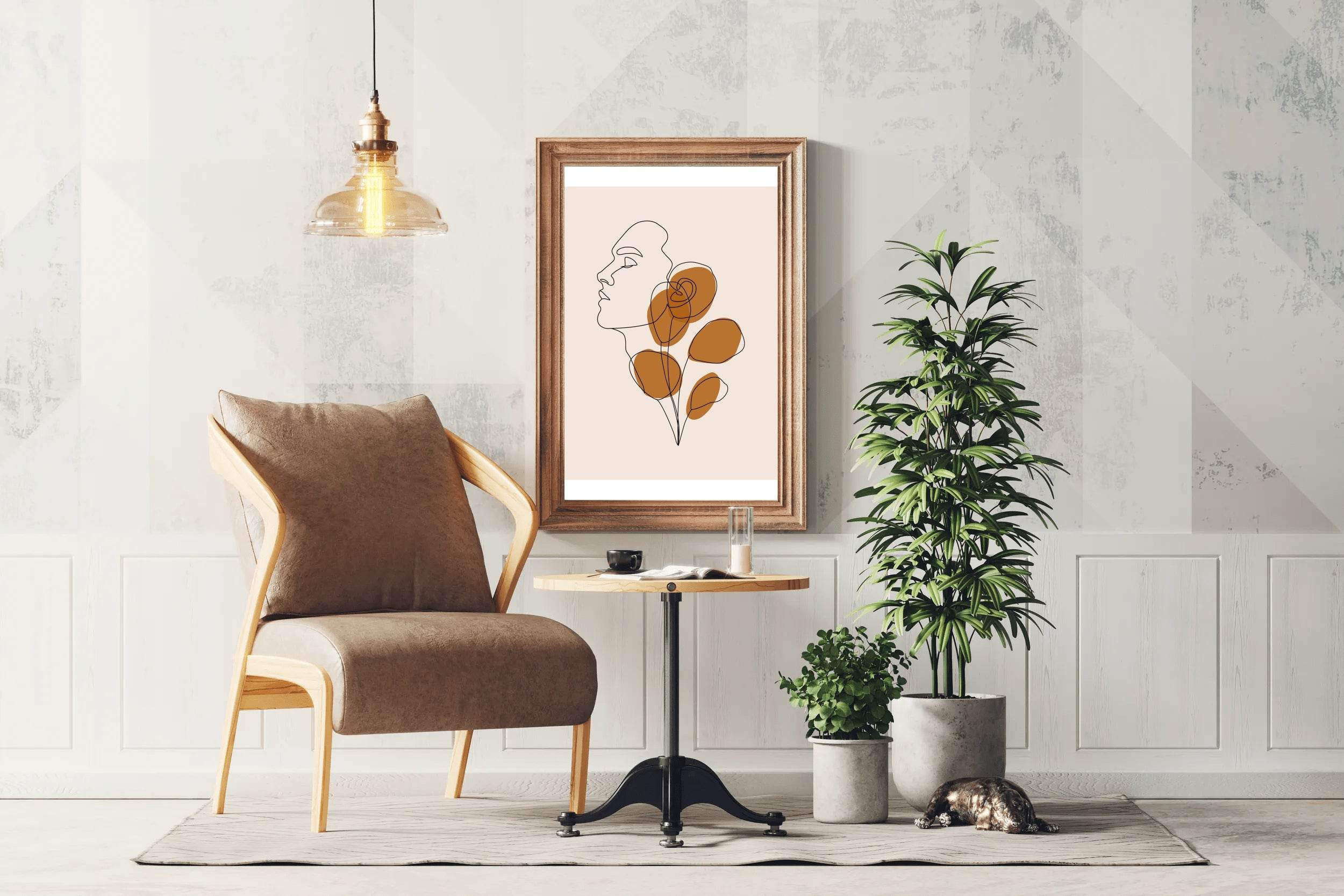 Minimal Design of Sleeping Face Wall Art - beink online art store