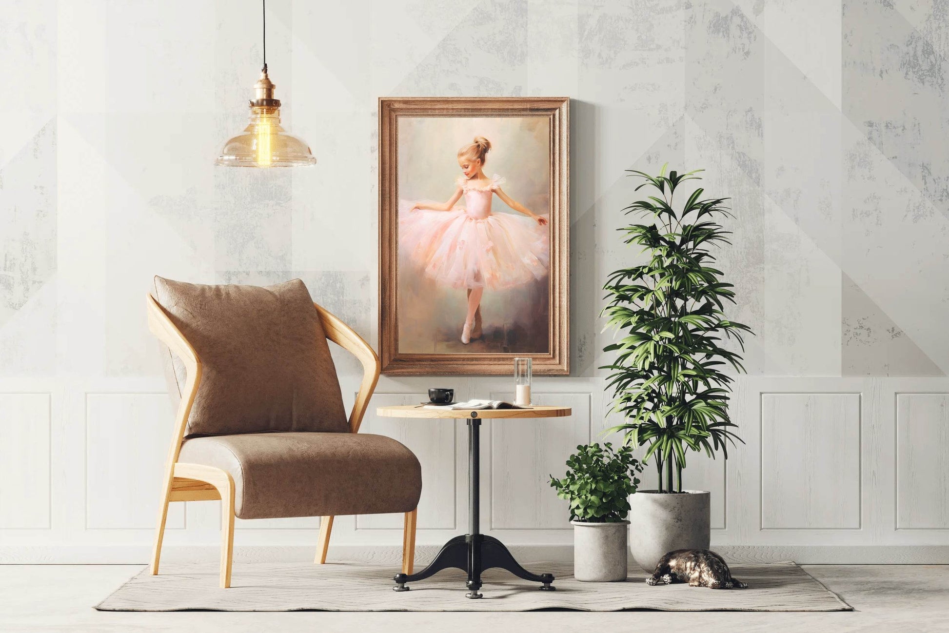 Watercolor Brushed Painting of Dancing Girl - beink online art store