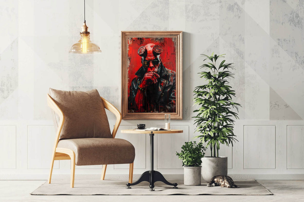 Painting of Hellboy Premium Wall Art - beink online art store