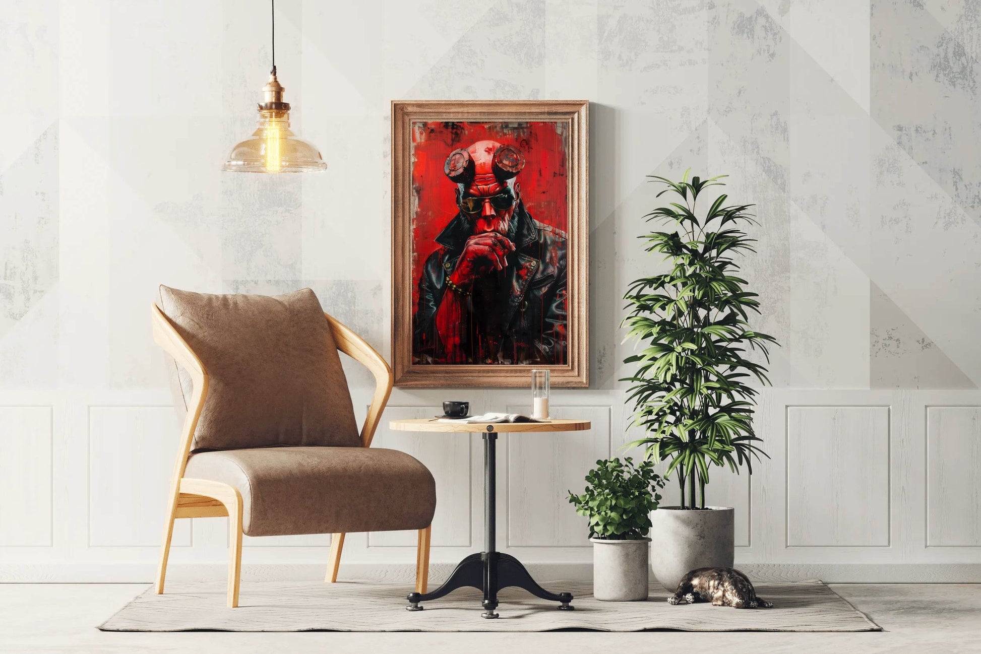 Painting of Hellboy Premium Wall Art - beink online art store