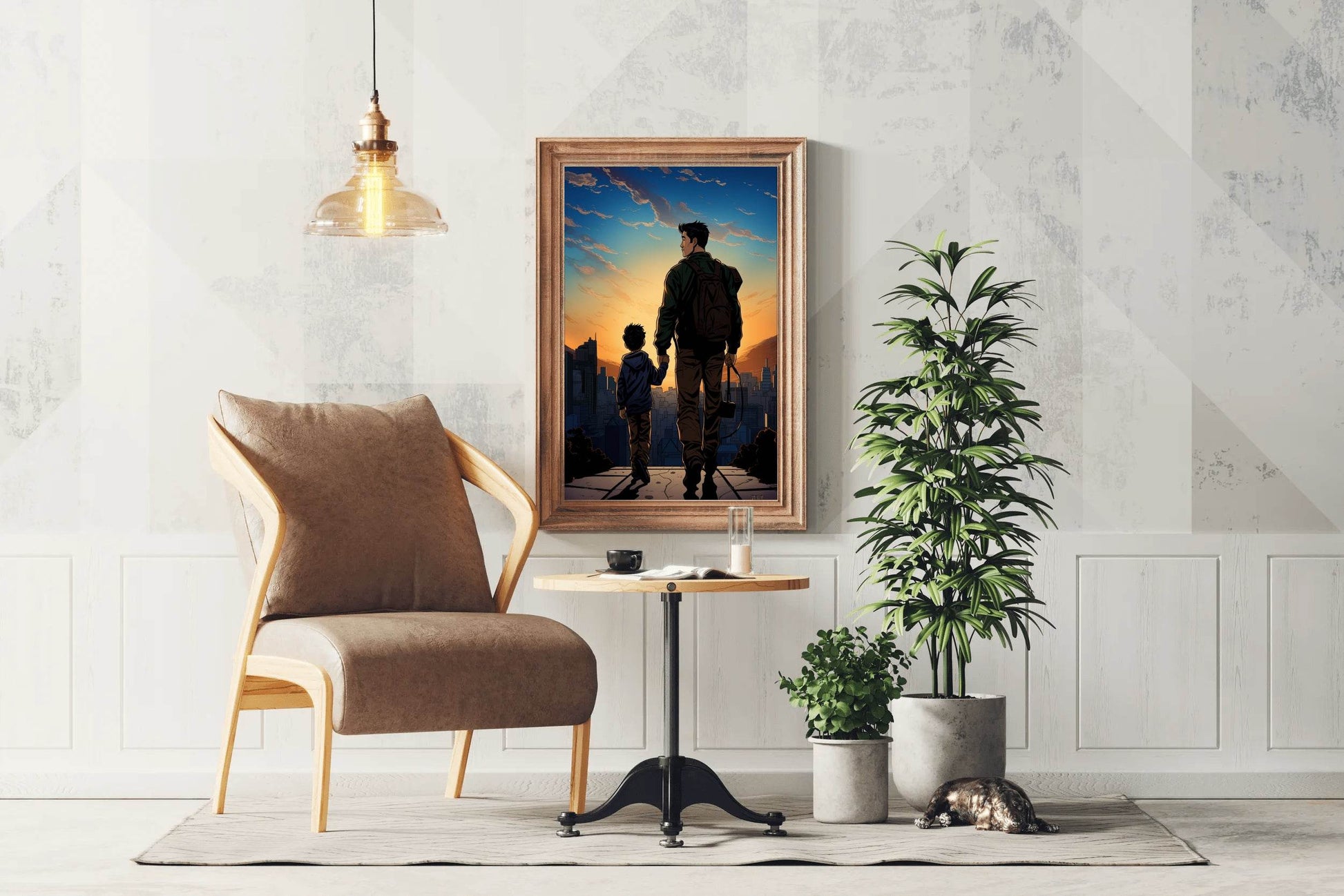 Parent with kid Anime Wall Art - beink online art store