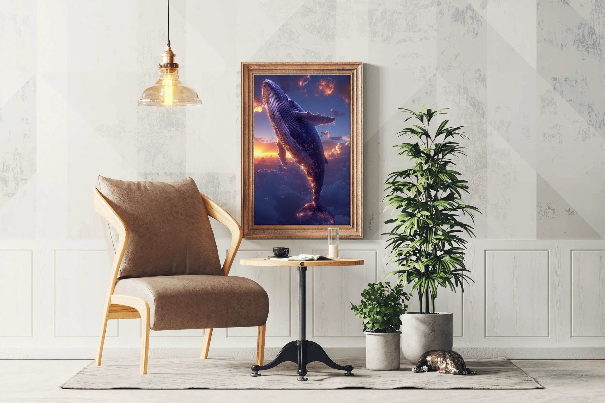 Digital Painting of Fantasy Whale Wall Art - beink online art store