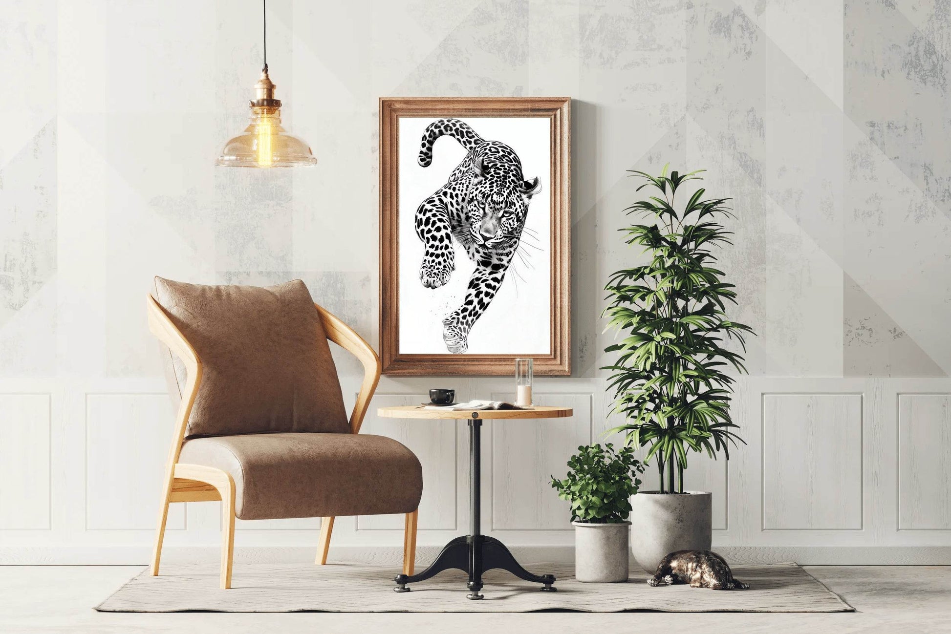 Black and White Leopard Wall Art - beink online art store