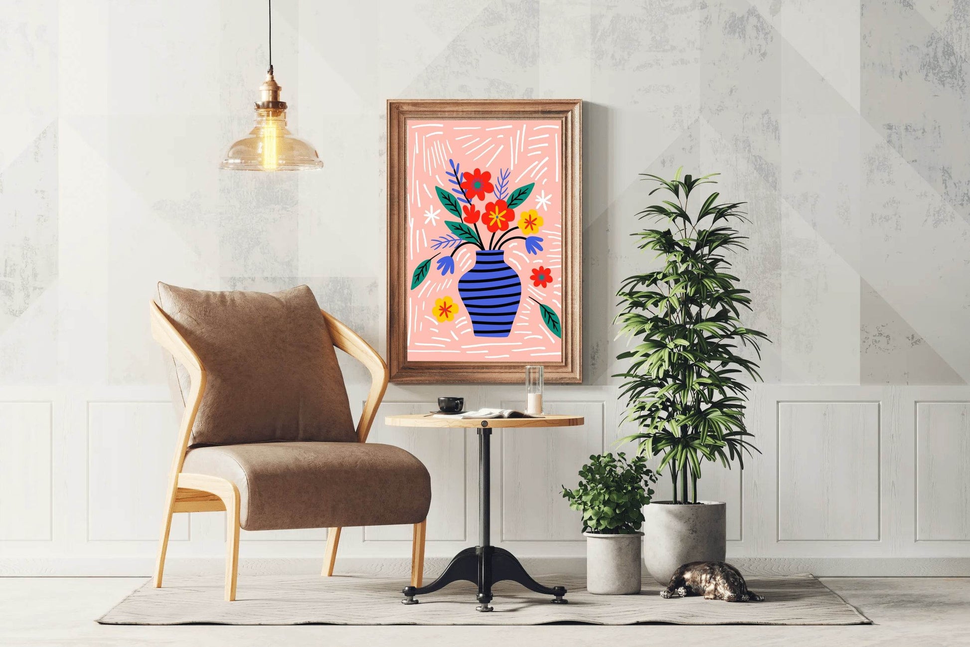 Painting a Bouquet of Flowers Inside a Clay Pot Art - beink online art store