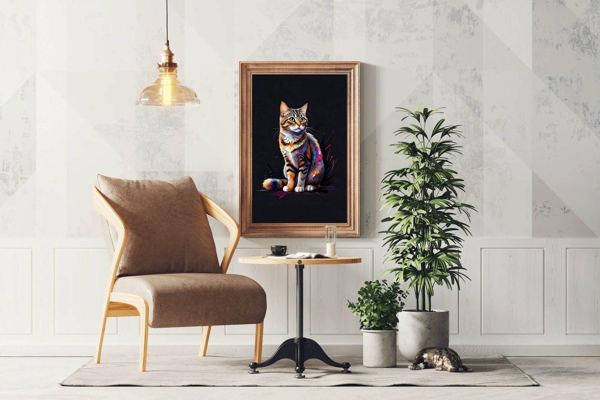 Multicolor Cat Painting Wall Art - beink online art store