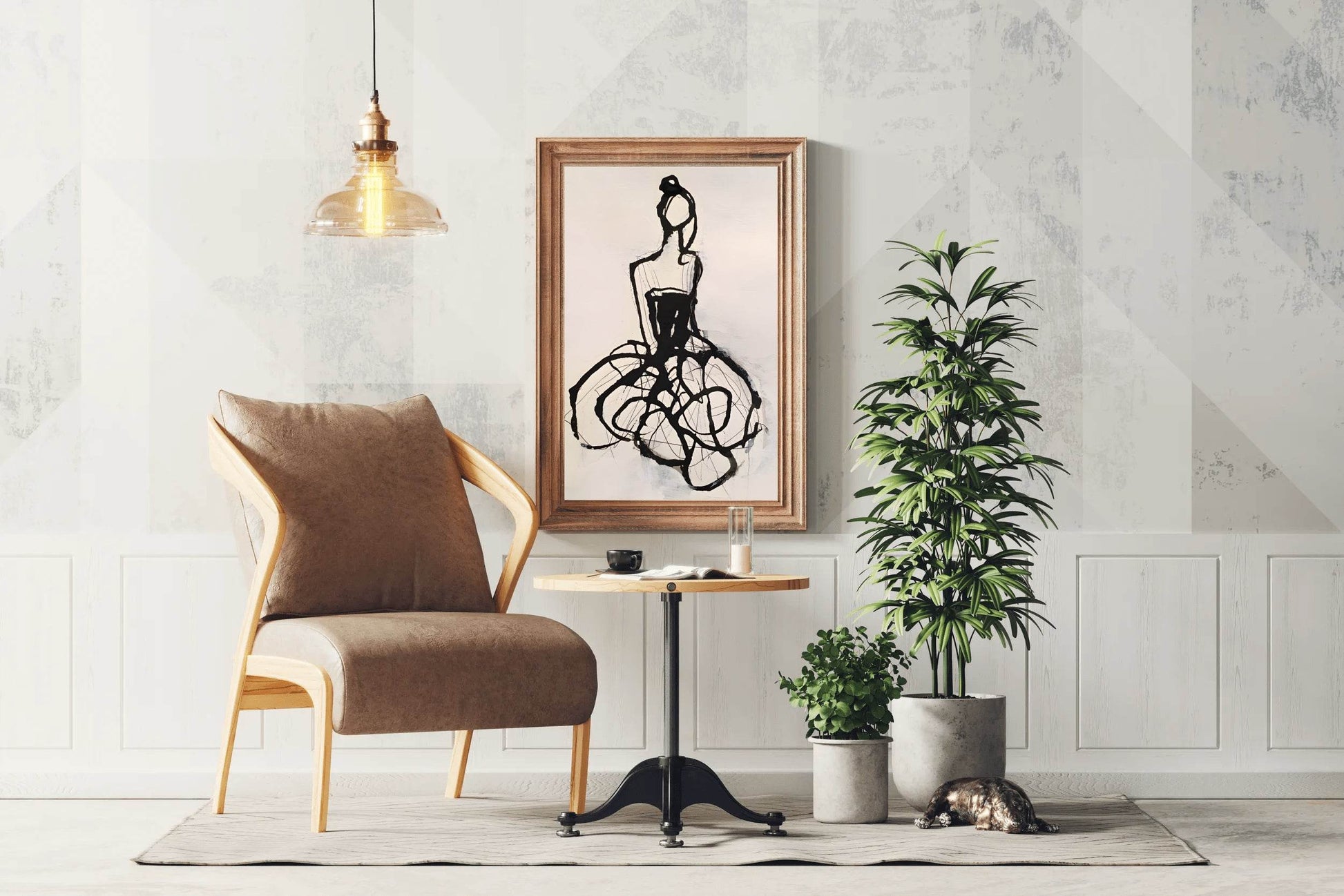Watercolor Bridal Illustration Modern Wall Art - beink online art store