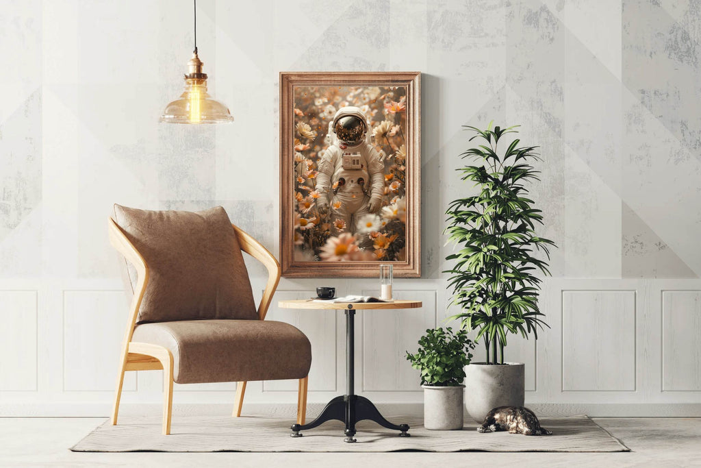 Flower astronaut art work - beink online art store