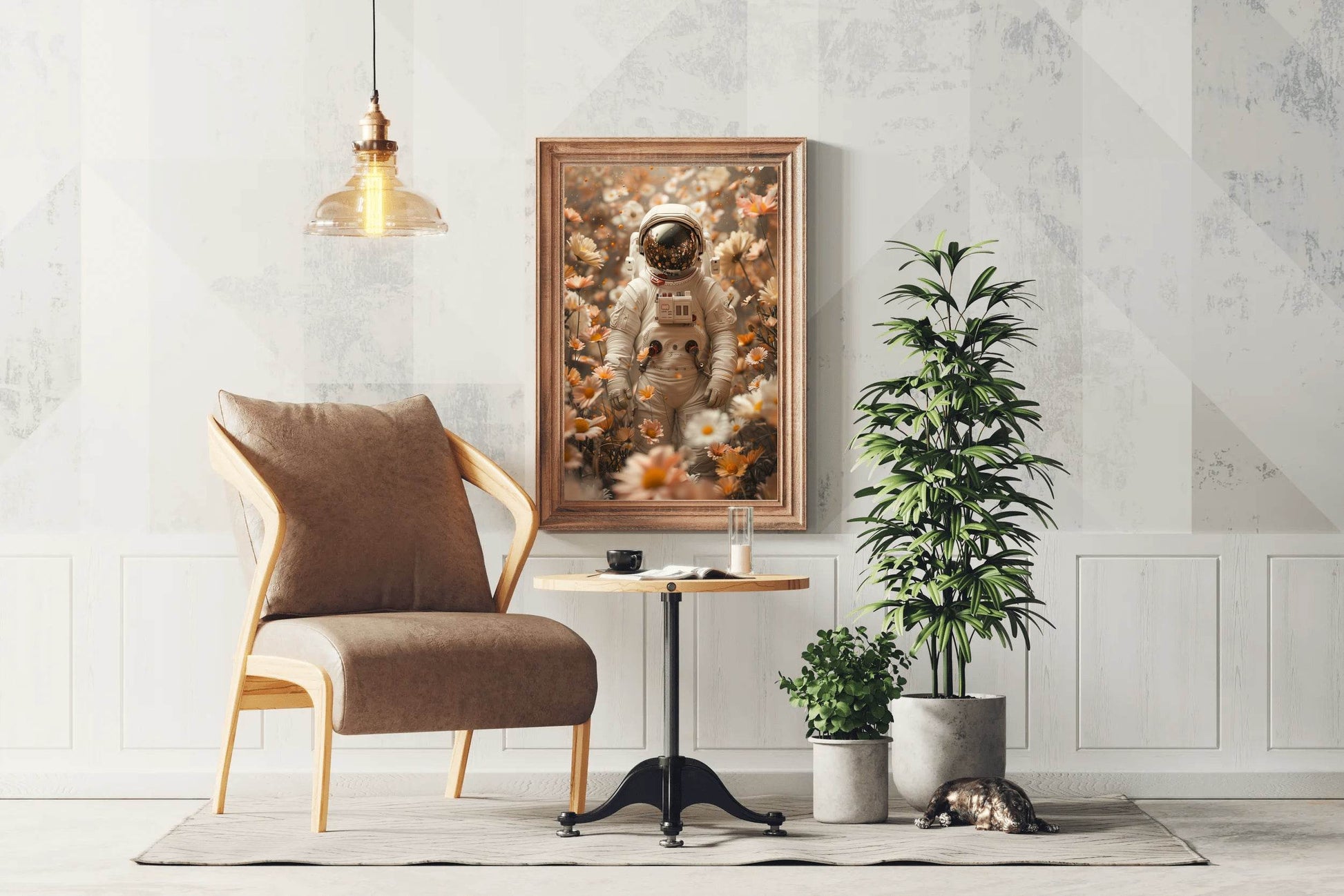 Flower astronaut art work - beink online art store