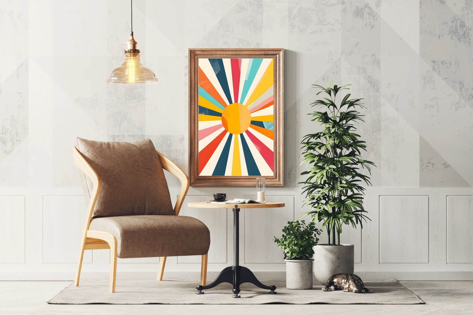 Retro Sunburst Digital Art - beink online art store