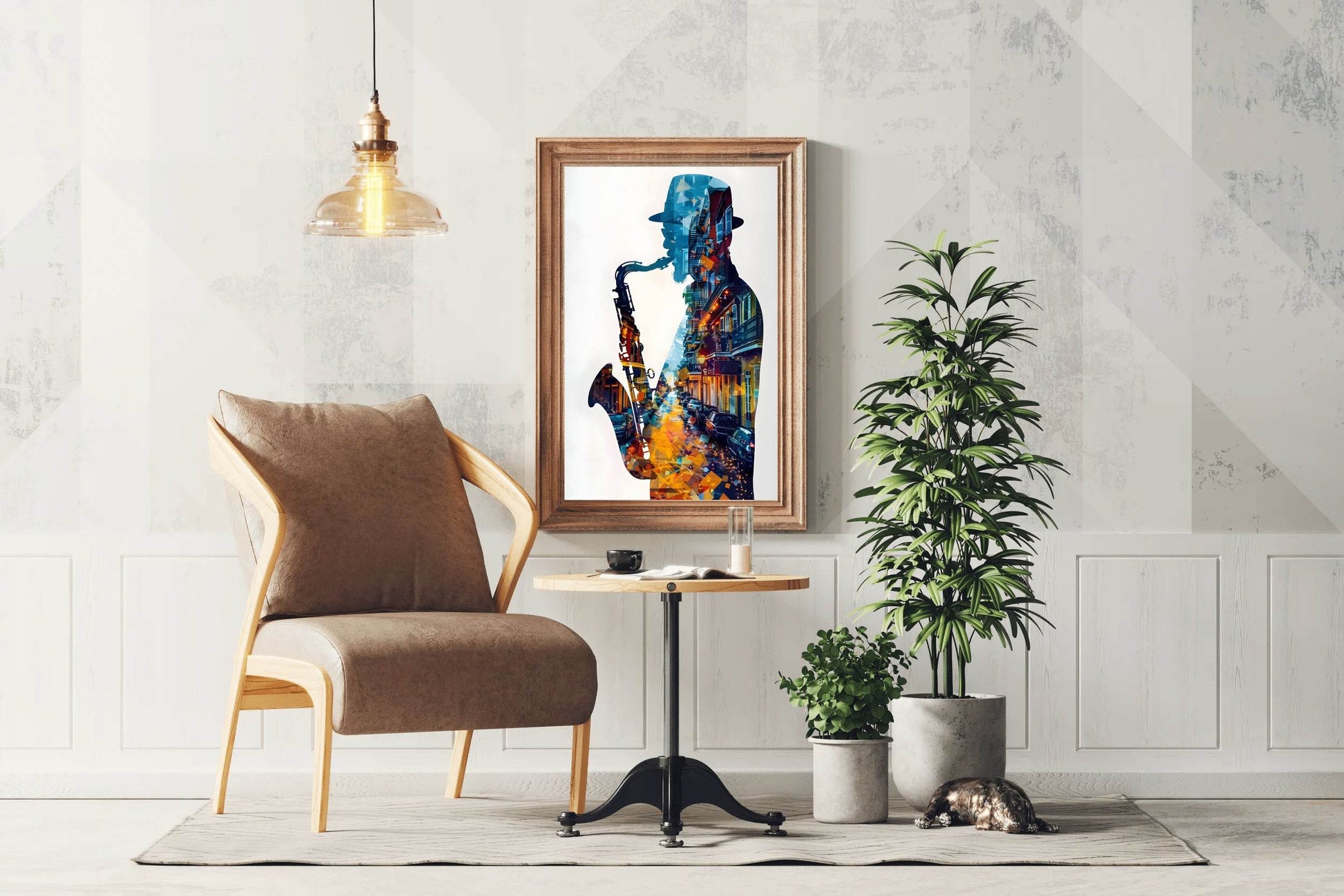 African Male Saxophonist Wall Art - beink online art store