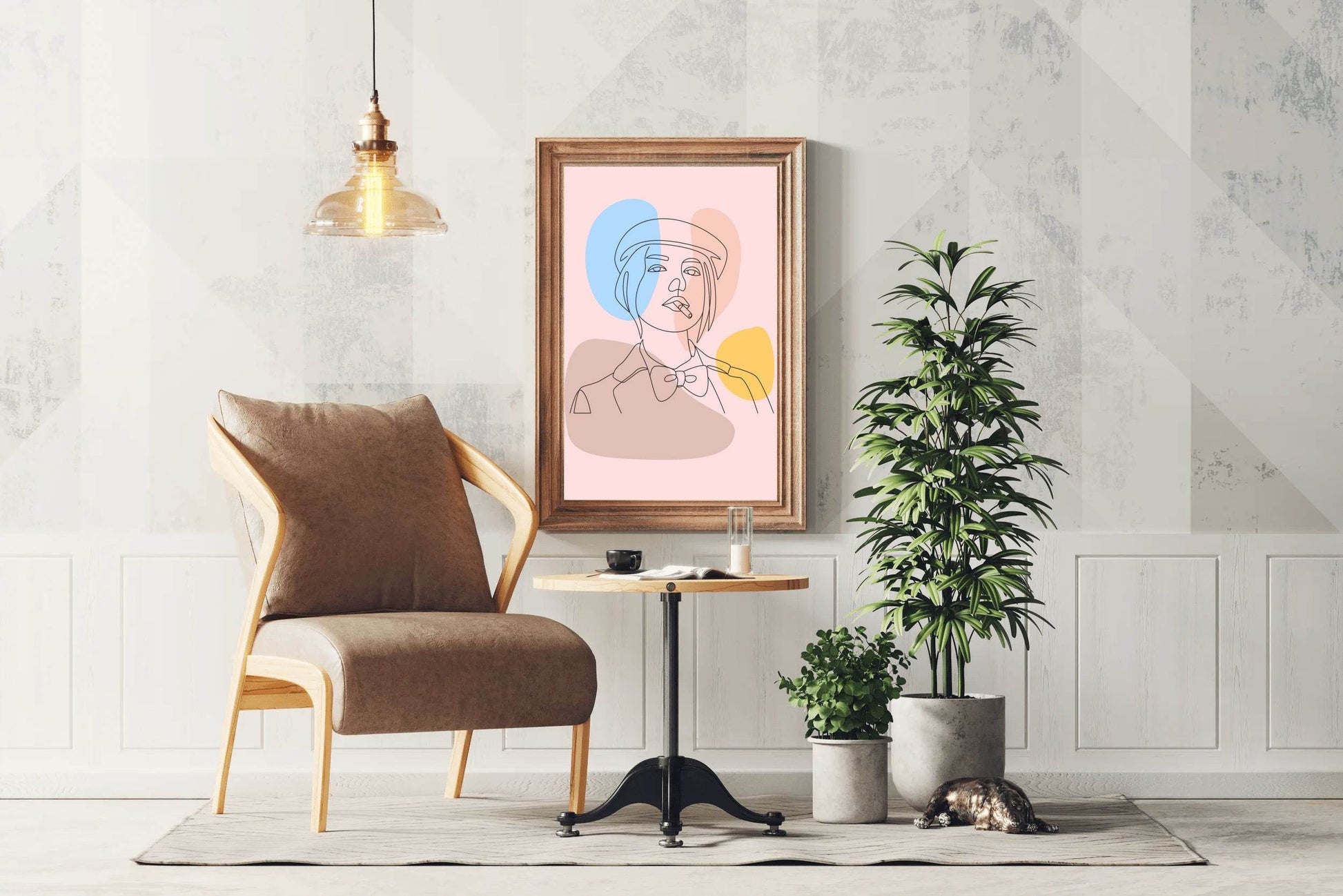 Smoking Girl With a Hat Wall Art - beink online art store